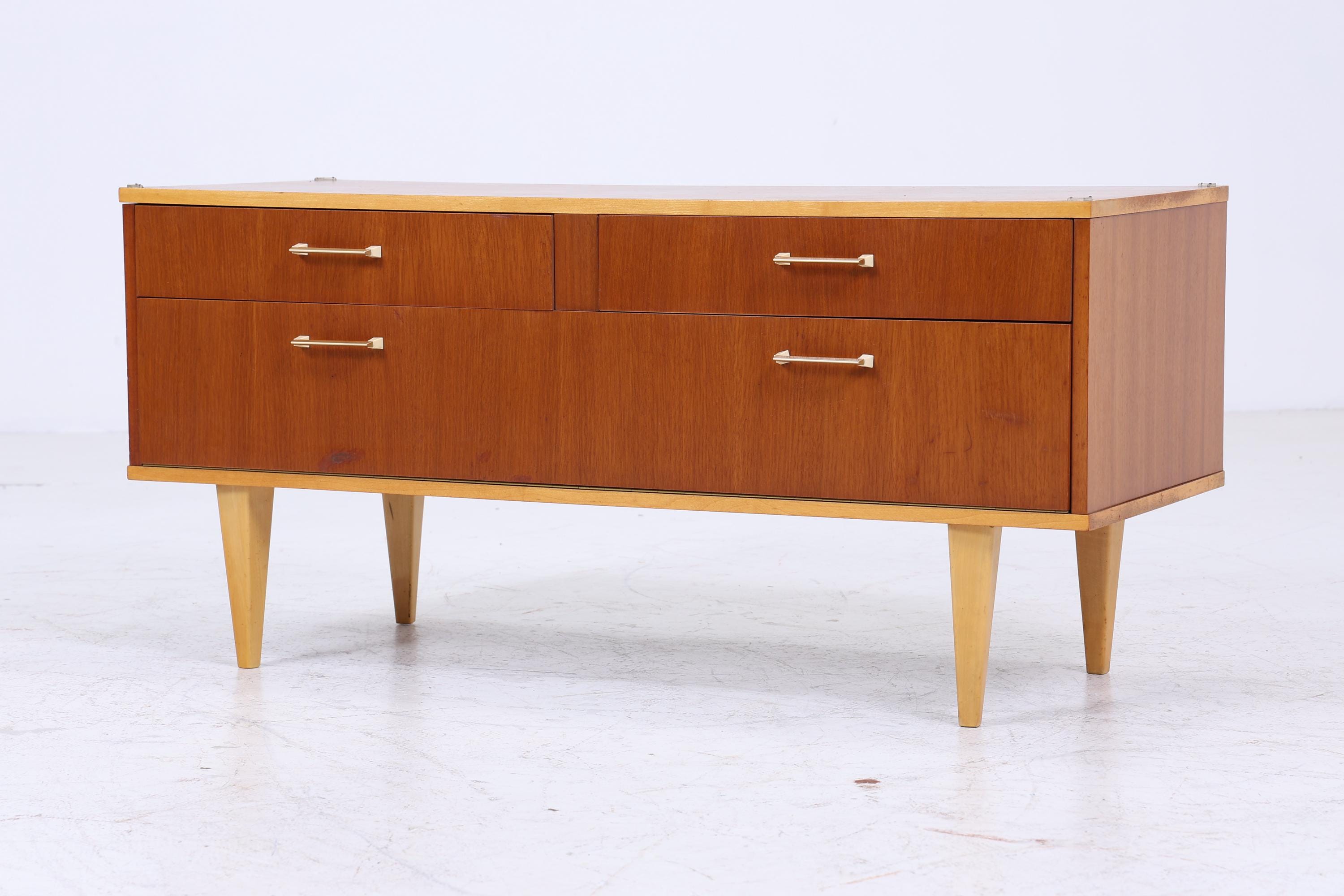 Vintage Schubladen Kommode | Mid Century Lowboard | Holz Aufbewahrung 60er 70er Jahre