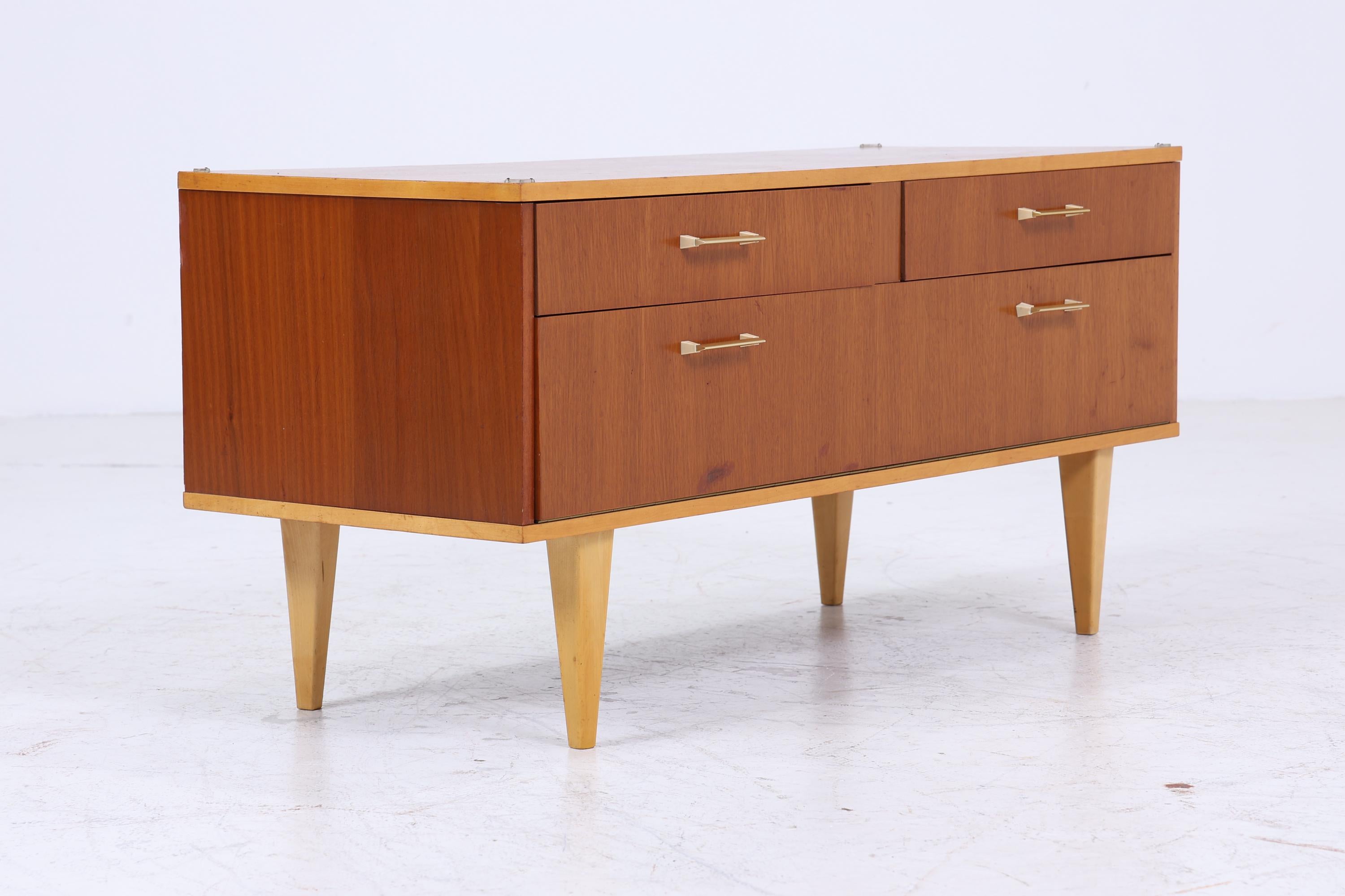 Vintage Schubladen Kommode | Mid Century Lowboard | Holz Aufbewahrung 60er 70er Jahre