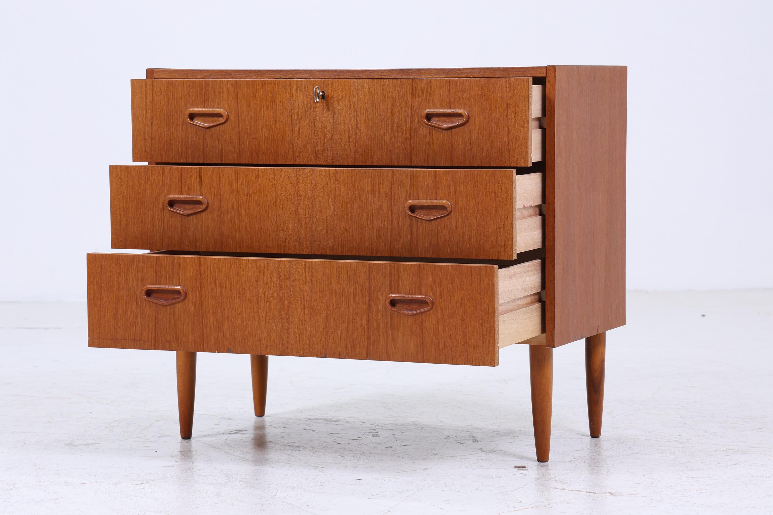 Vintage Teak Schubladen Kommode | Mid Century Schubladen Schrank | Holz Aufbewahrung 60er 70er Jahre