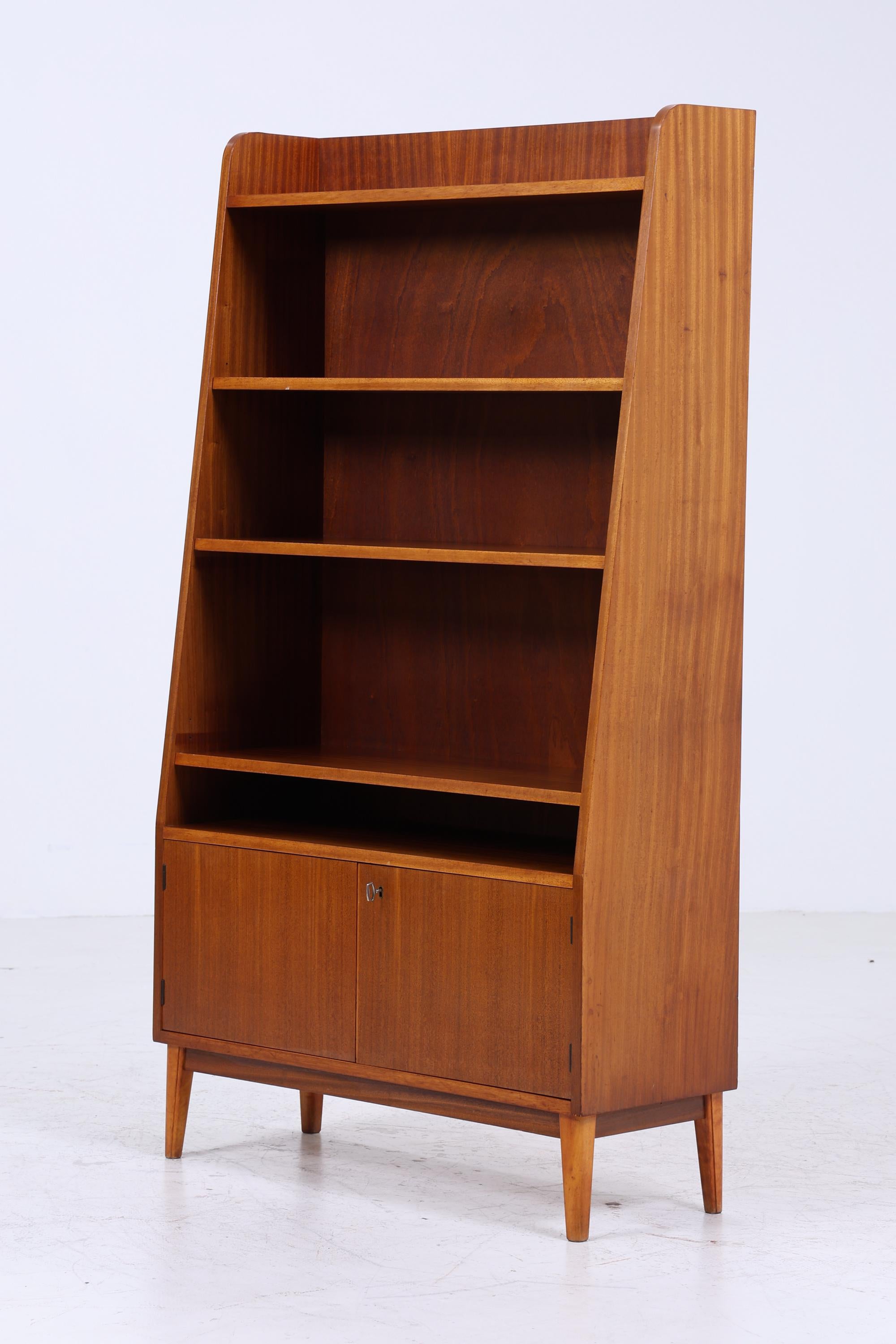 Vintage Bücheregal 60er Jahre | Mid Century Regal Schrank Retro Holz Aufbewahrung