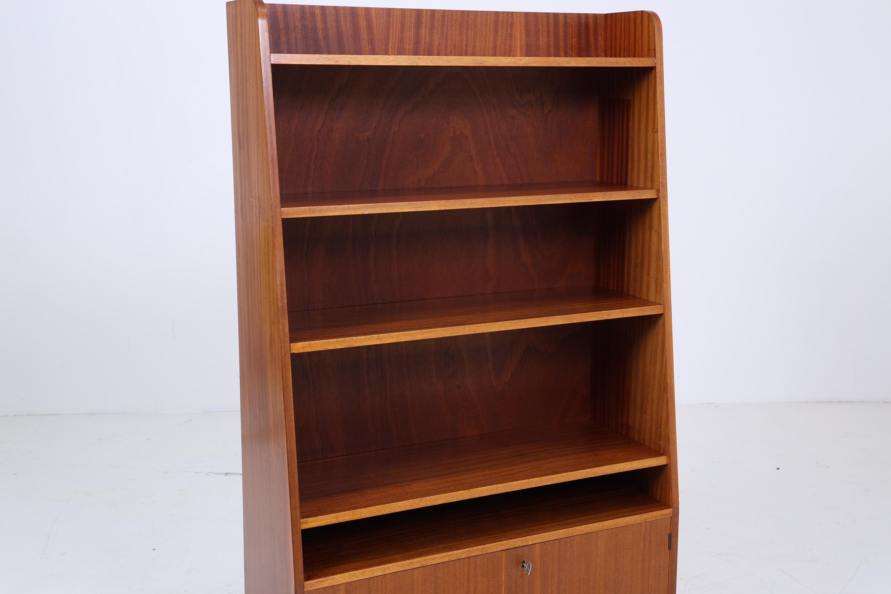 Vintage Bücheregal 60er Jahre | Mid Century Regal Schrank Retro Holz Aufbewahrung