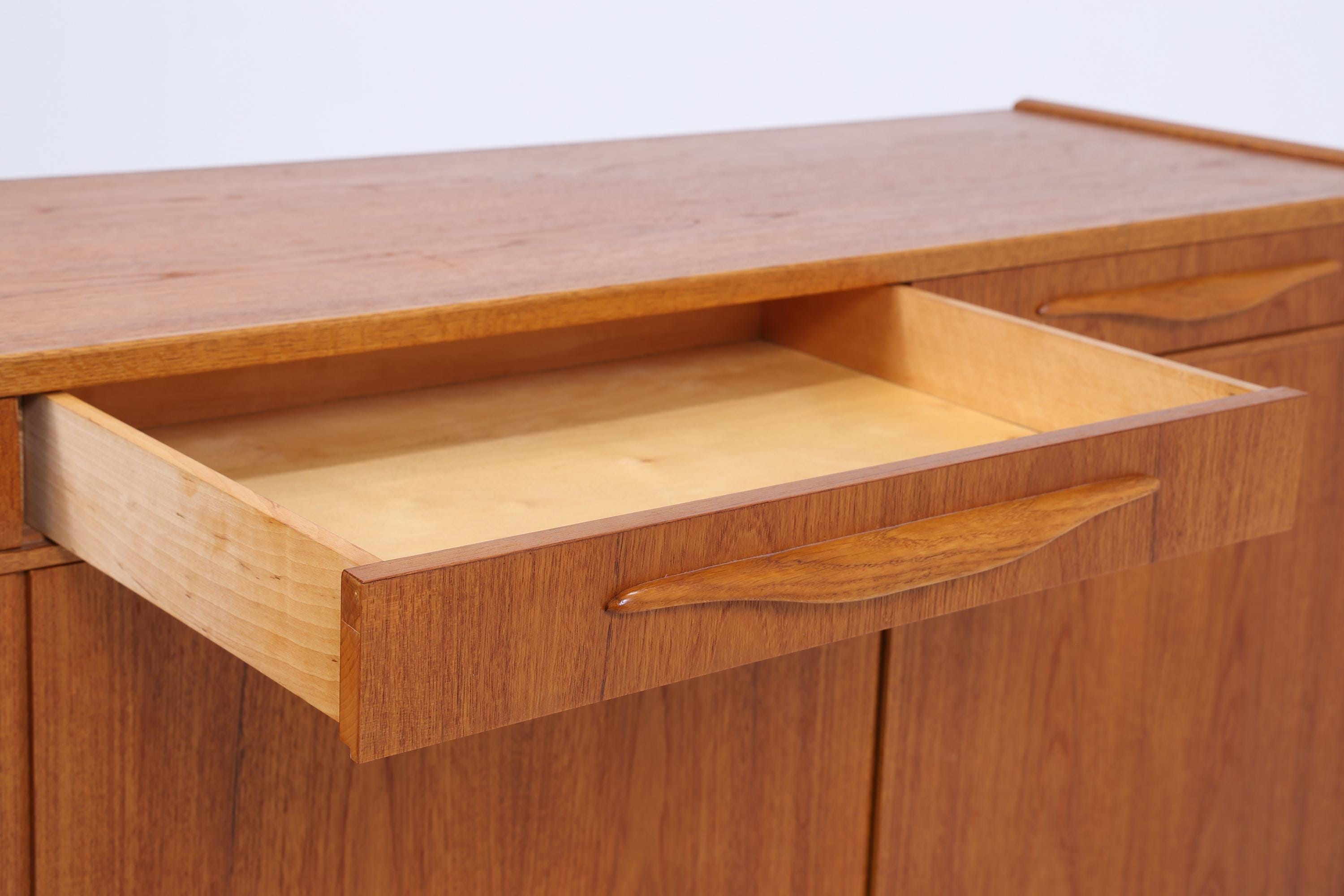 Vintage Teak Highboard 60er Jahre | Mid Century Sideboard Schubladen Schrank Holz Aufbewahrung
