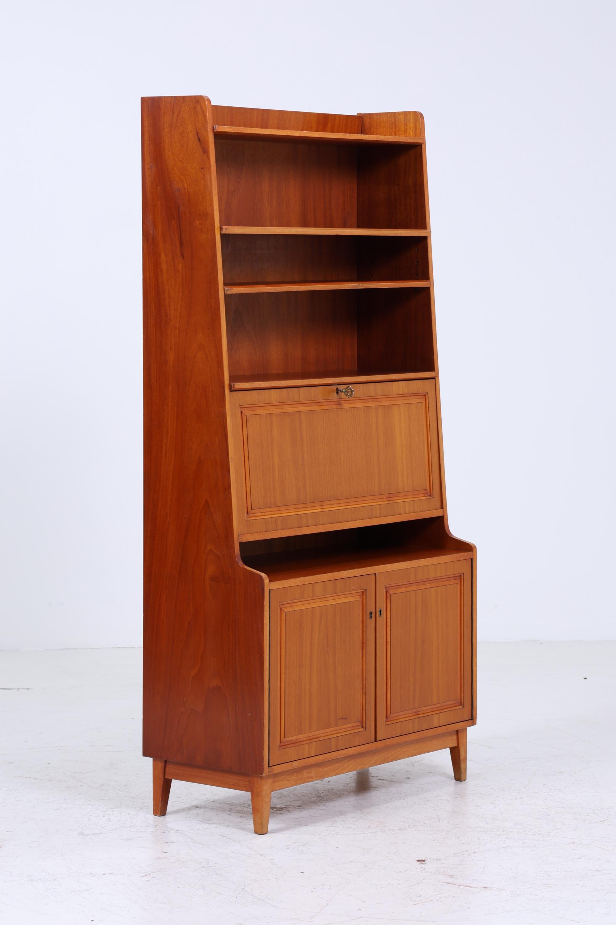 Vintage Regal 60er Jahre | Mid Century Bücherregal Schreibtisch Sekretär Retro Holz Aufbewahrung