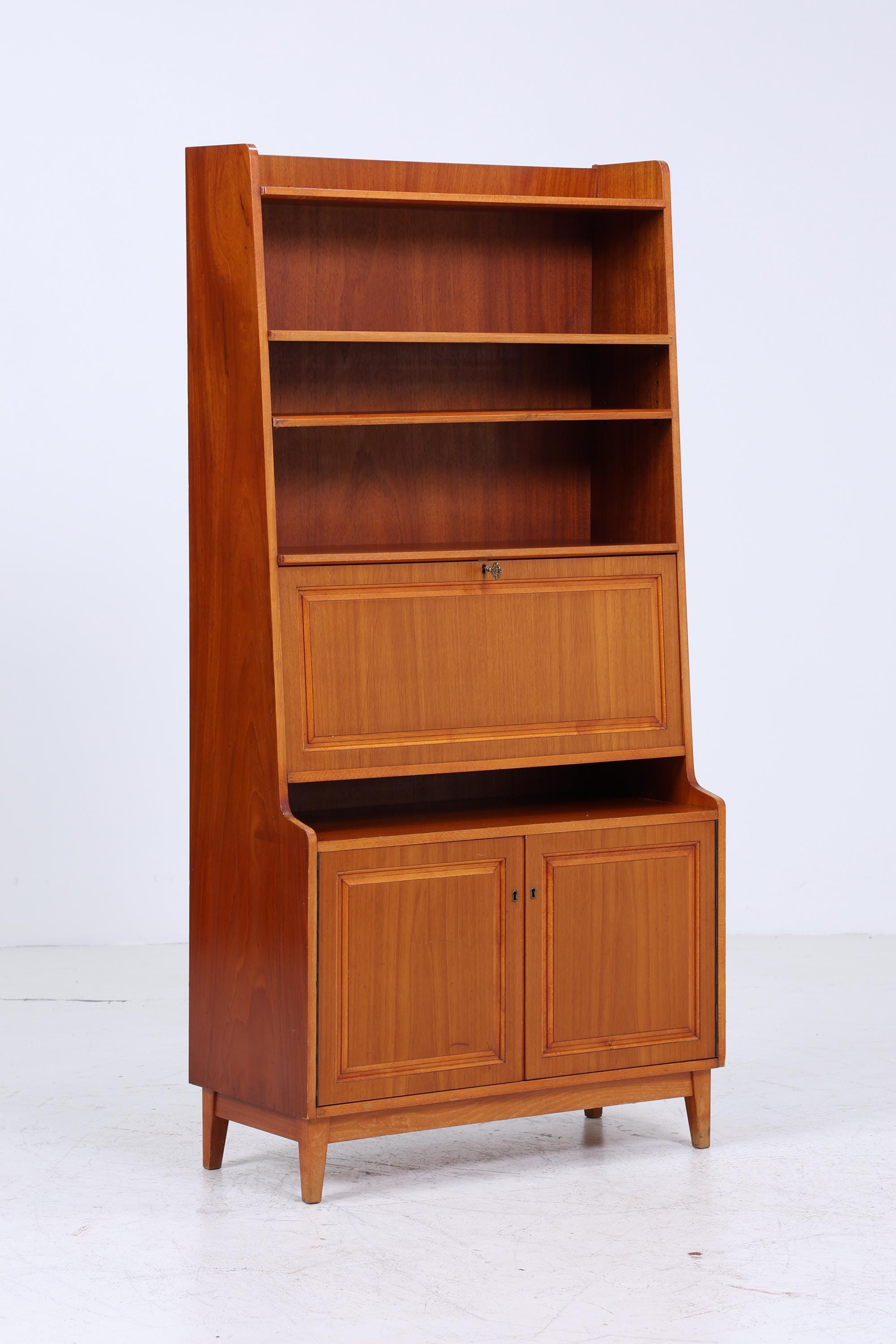 Vintage Regal 60er Jahre | Mid Century Bücherregal Schreibtisch Sekretär Retro Holz Aufbewahrung