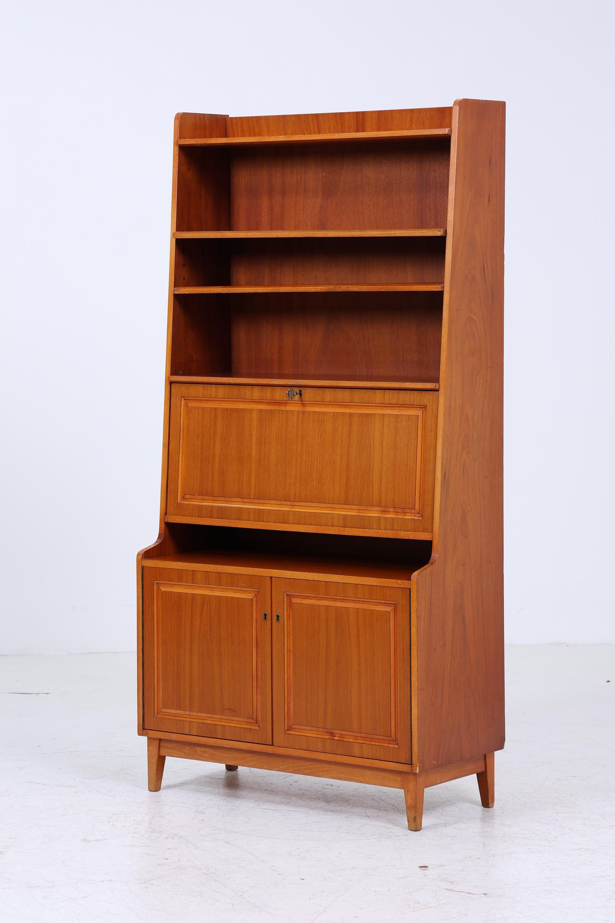 Vintage Regal 60er Jahre | Mid Century Bücherregal Schreibtisch Sekretär Retro Holz Aufbewahrung
