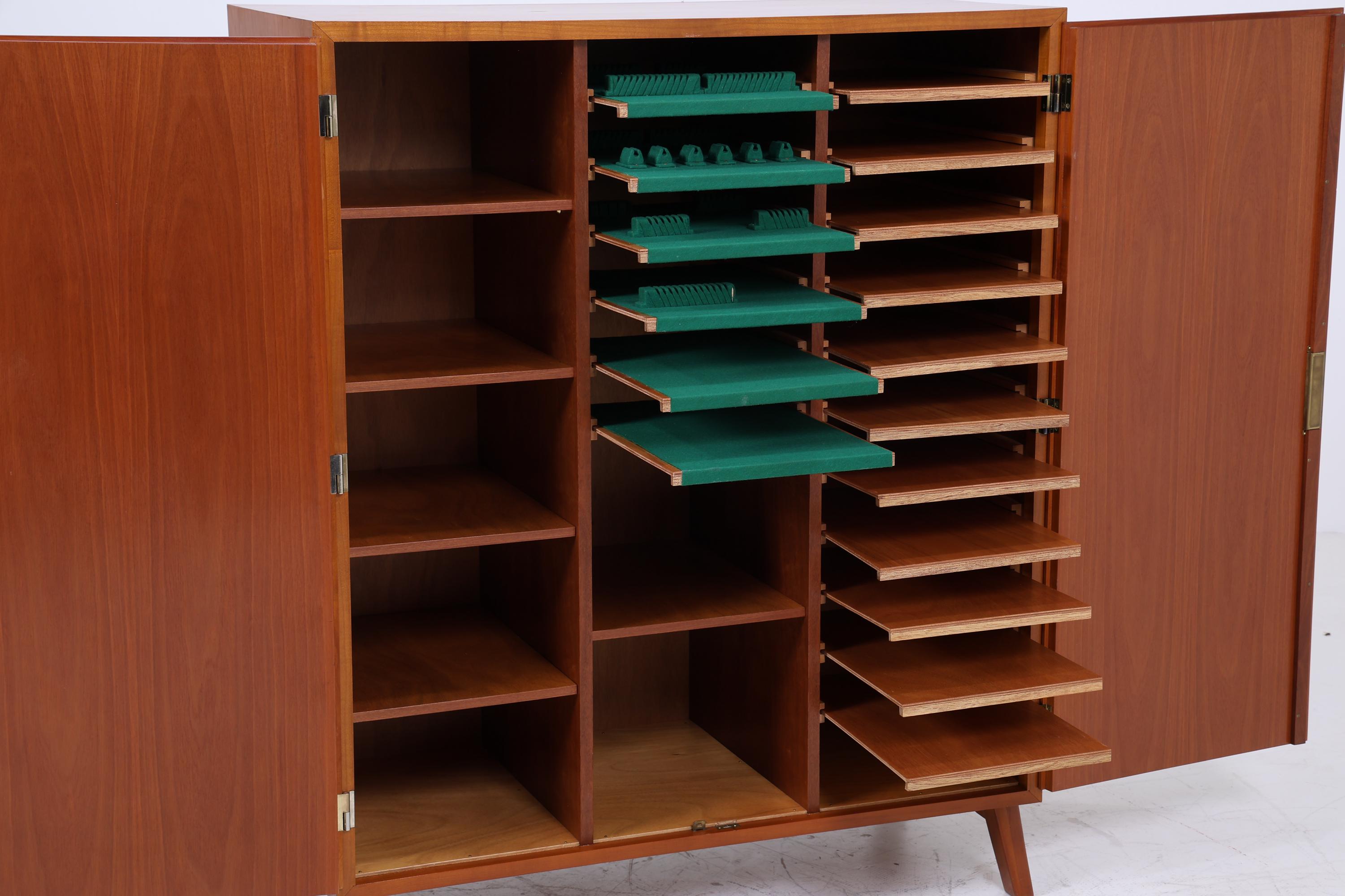 Zeitloser Vintage Schrank 60er Jahre | Mid Century Wäscheschrank Schubladen Fächerschrank Holz Retro Aufbewahrung