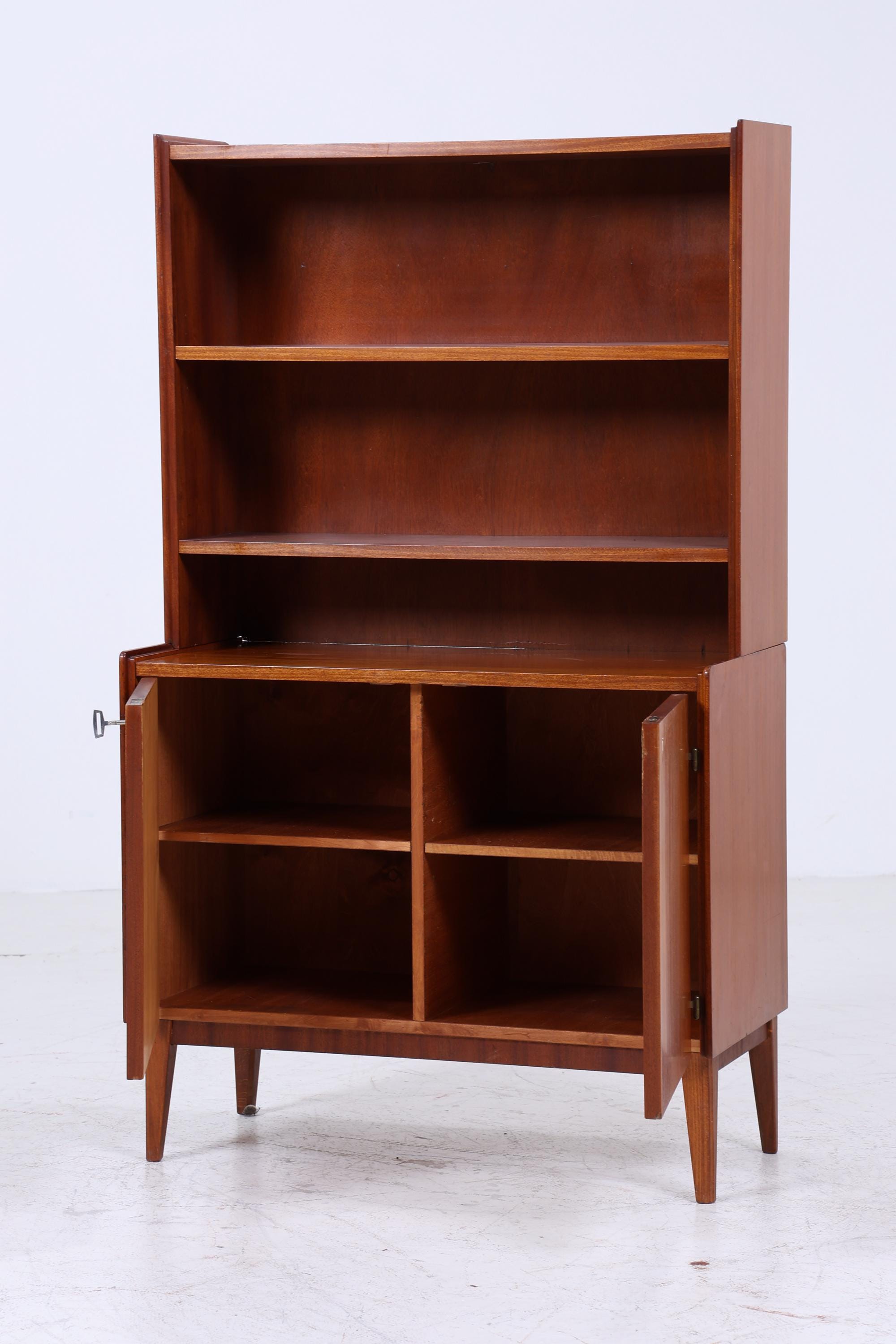 Vintage Bücherregal 60er Jahre | Mid Century Regal Schrank Retro Holz Aufbewahrung
