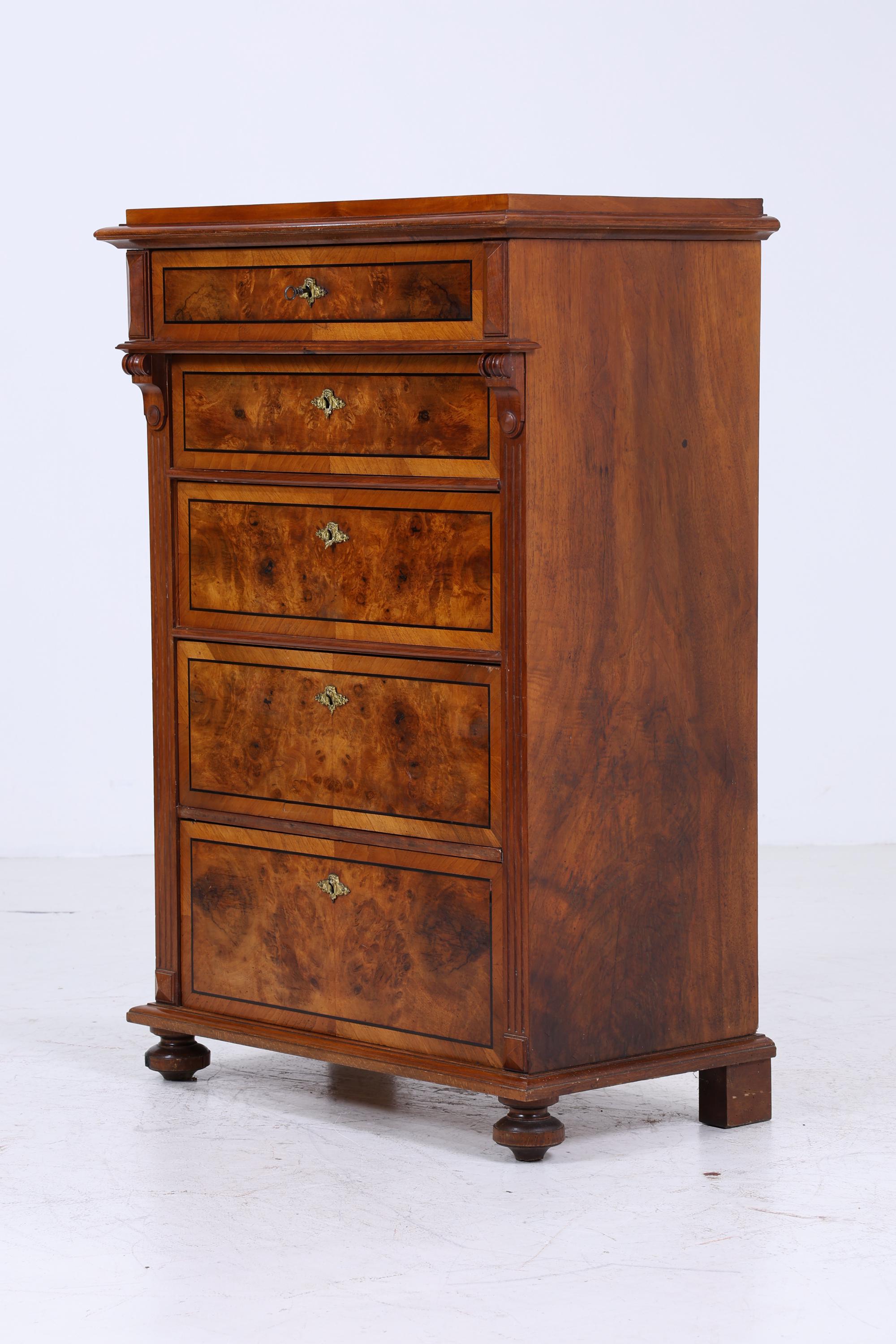 ❌SALE❌ Vintage Biedermeier Schubladen Kommode | Antik Schubladen Schrank Retro Büroschrank Aufbewahrung Holz