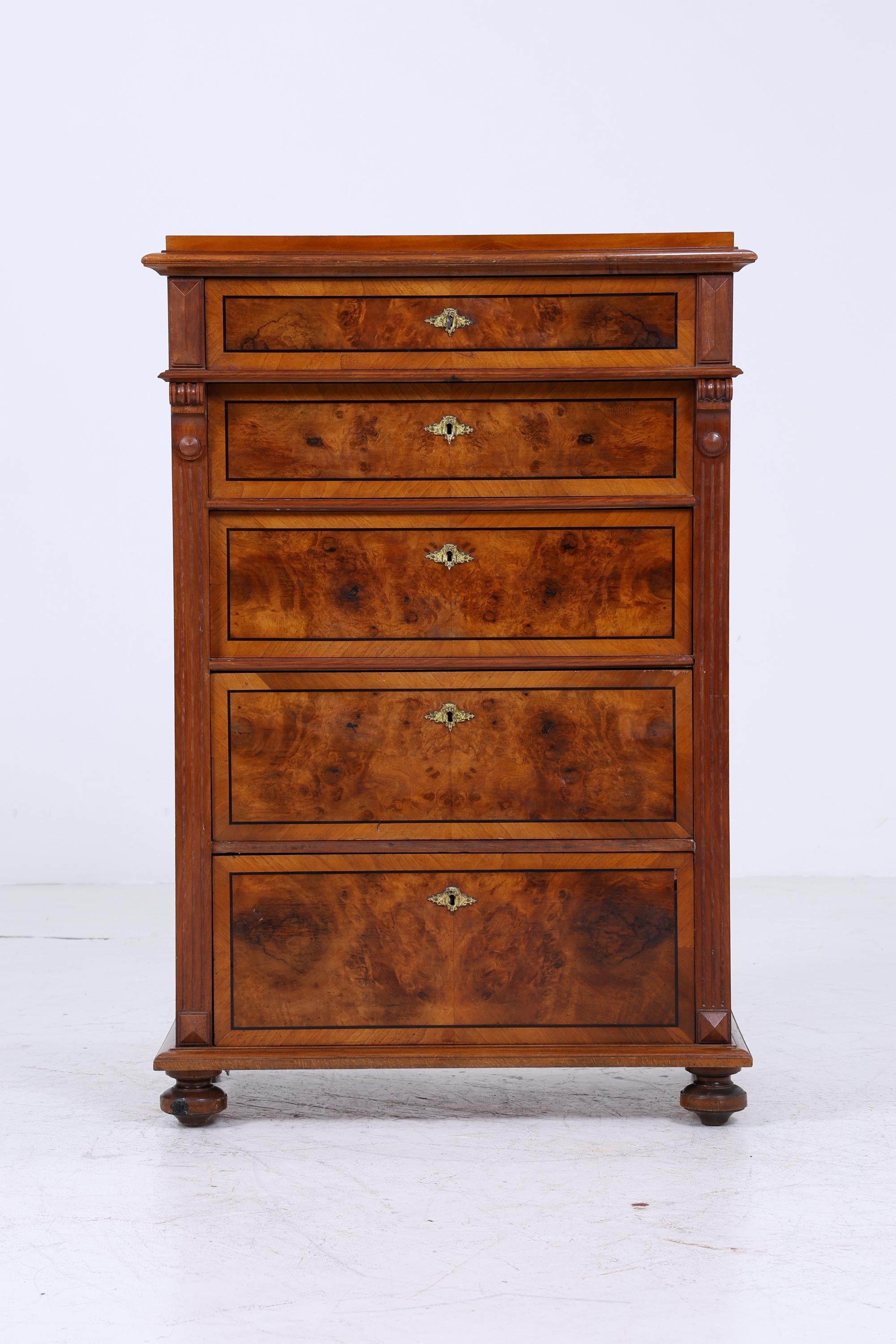 ❌SALE❌ Vintage Biedermeier Schubladen Kommode | Antik Schubladen Schrank Retro Büroschrank Aufbewahrung Holz
