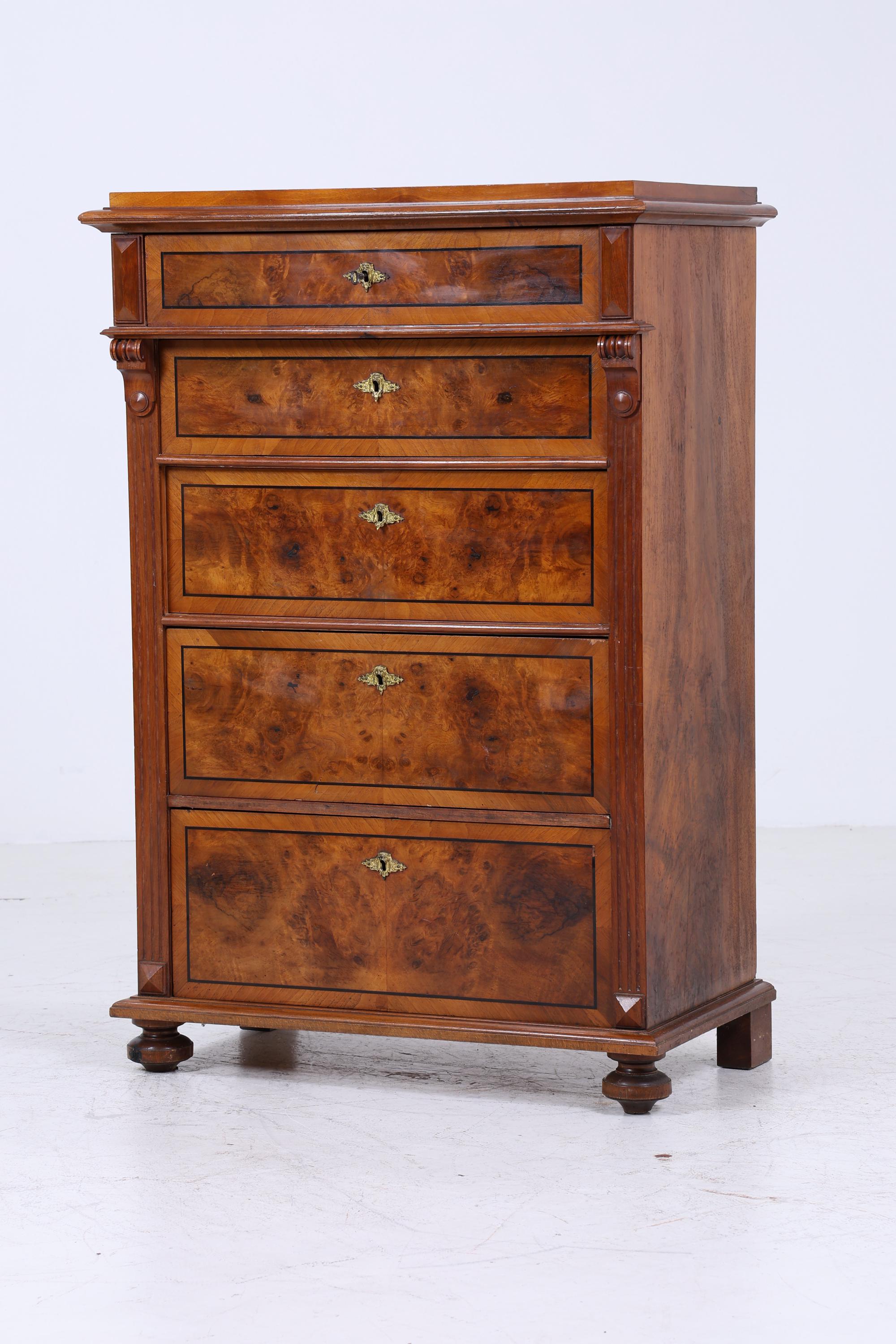 ❌SALE❌ Vintage Biedermeier Schubladen Kommode | Antik Schubladen Schrank Retro Büroschrank Aufbewahrung Holz
