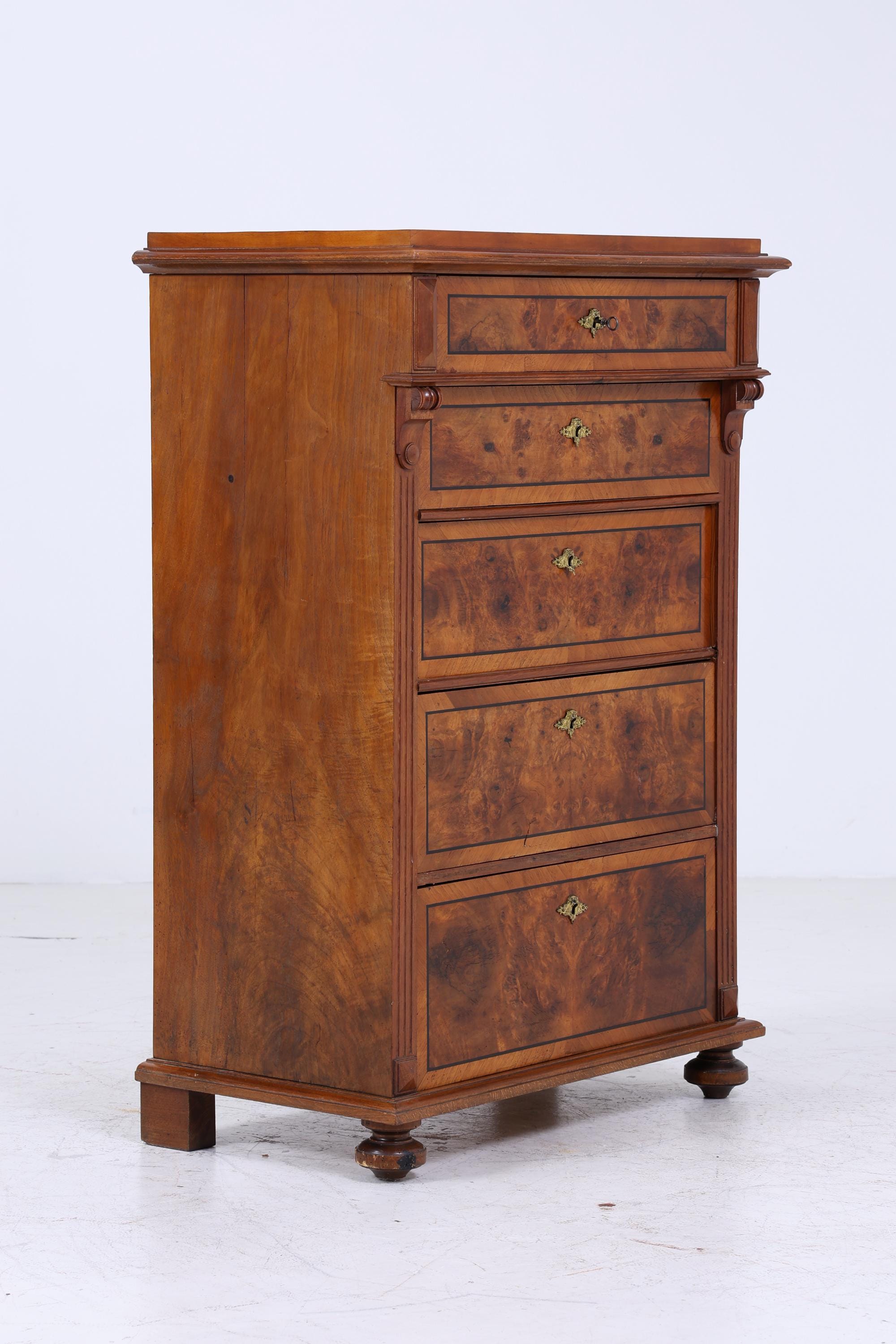 ❌SALE❌ Vintage Biedermeier Schubladen Kommode | Antik Schubladen Schrank Retro Büroschrank Aufbewahrung Holz