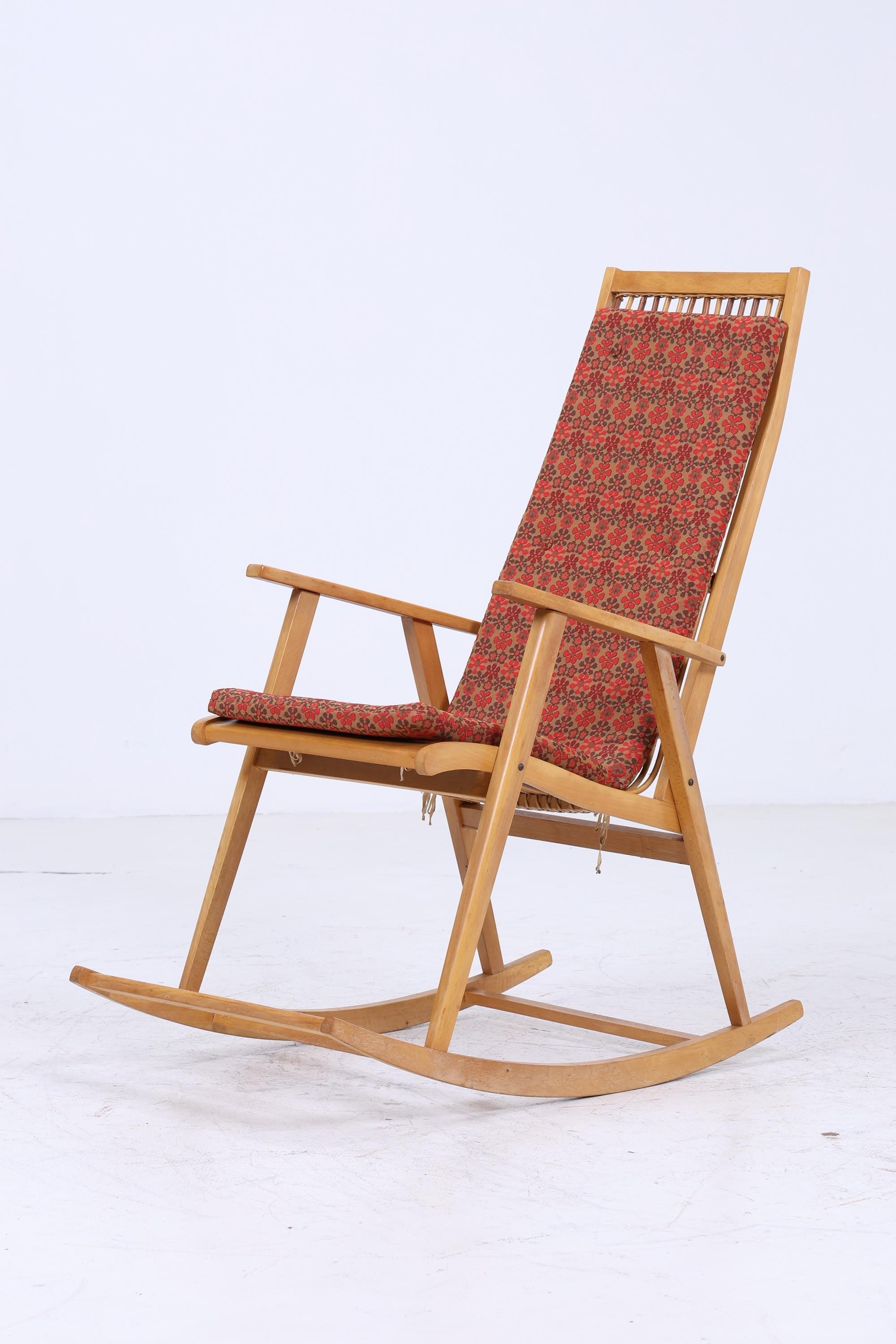 Vintage Rattan Schaukelstuhl von Deutsche Werkstätten Hellerau | Vintage Mid Century Stuhl 60er Jahre | Original Hellerau