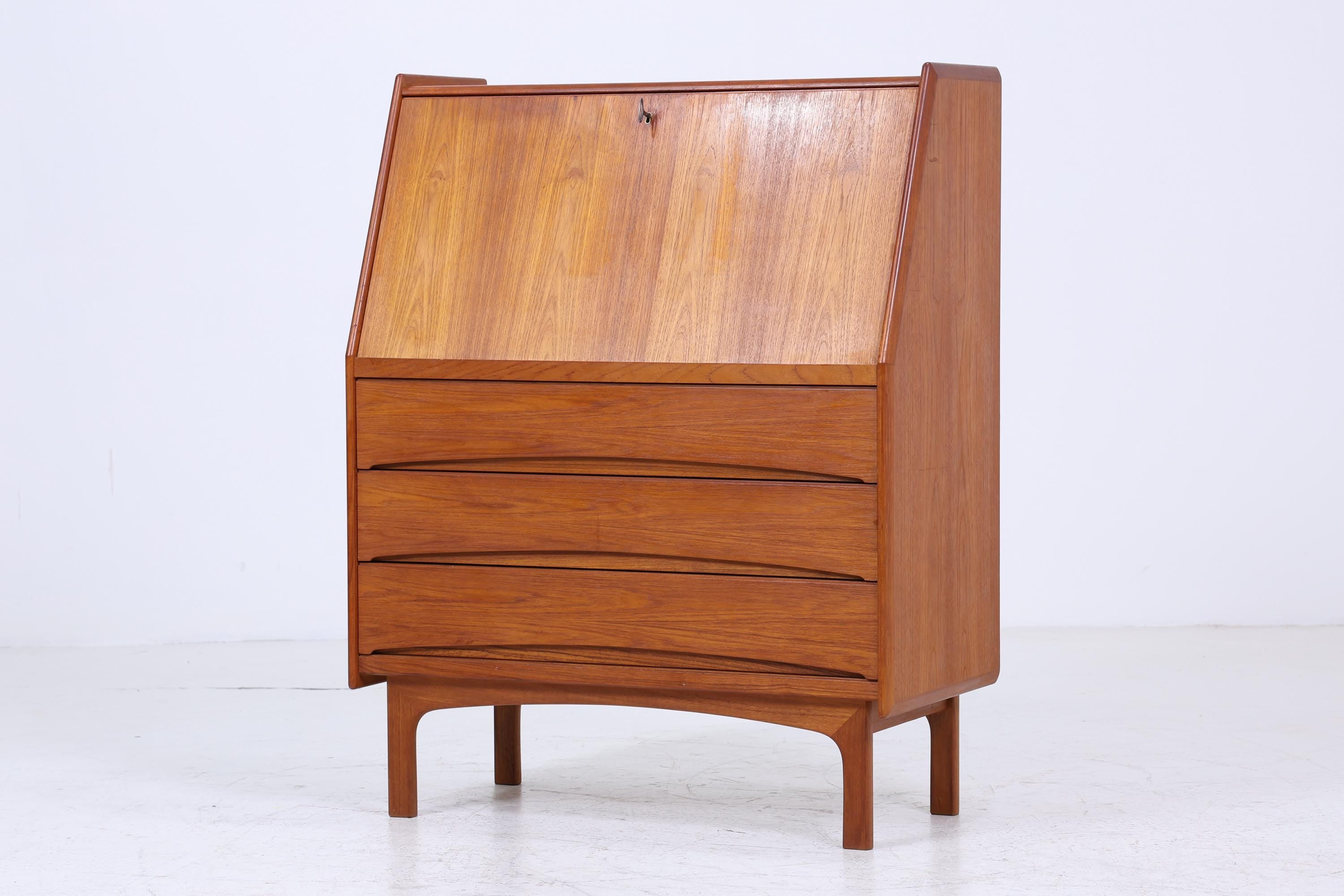 Vintage Teak Sekretär von Bernhard Pedersen & Søn 60er Jahre | Mid Century Schreibtisch Schrank Arbeitstisch Retro Holz Aufbewahrung