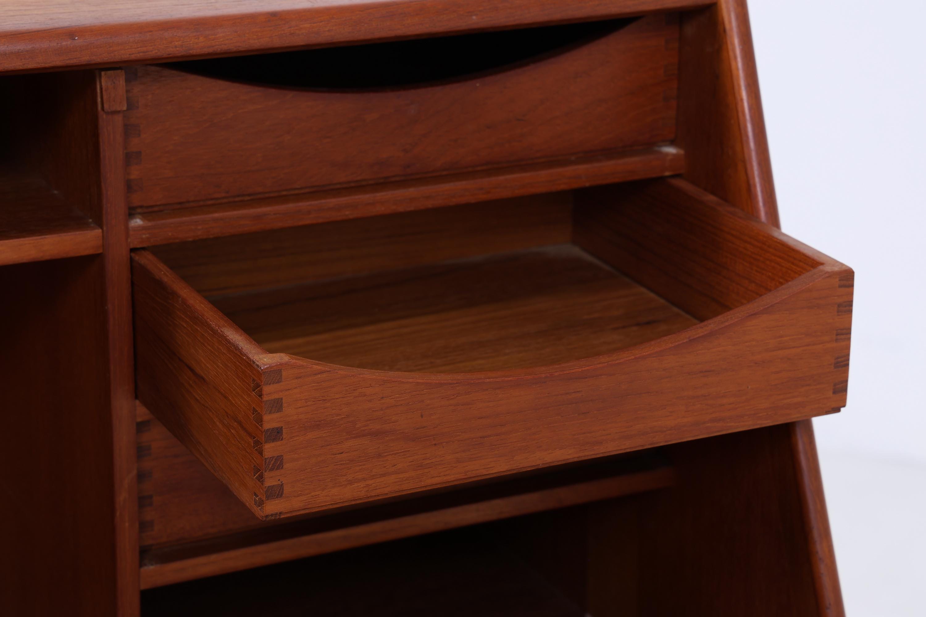 Vintage Teak Sekretär von Bernhard Pedersen & Søn 60er Jahre | Mid Century Schreibtisch Schrank Arbeitstisch Retro Holz Aufbewahrung