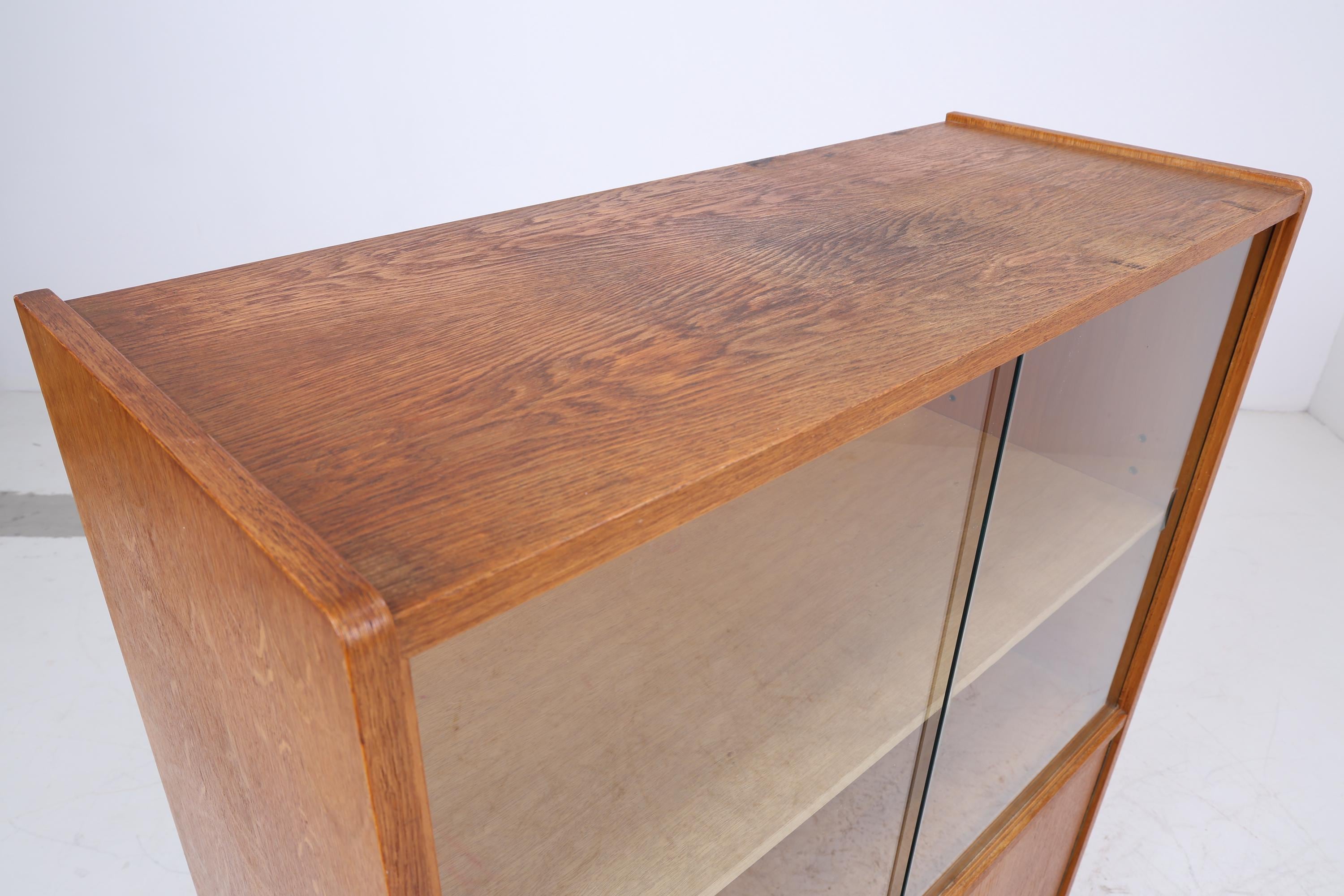 Vintage Vitrine 60er Jahre | Mid Century Schrank Retro Holz Aufbewahrung