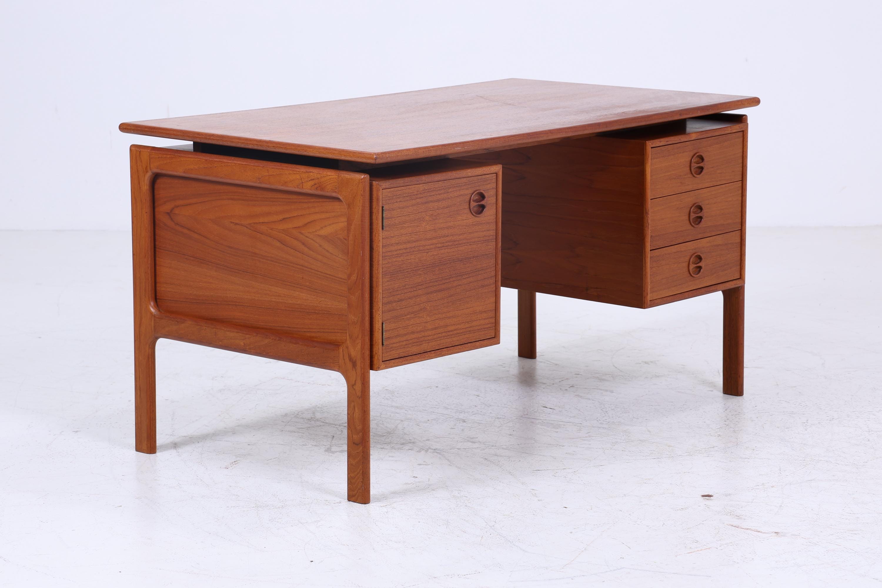 Vintage Teak Schreibtisch von Arne Vodder für GV Møbler | Mid Century Schubladen Arbeitstisch Frei Tisch Retro Holz Design