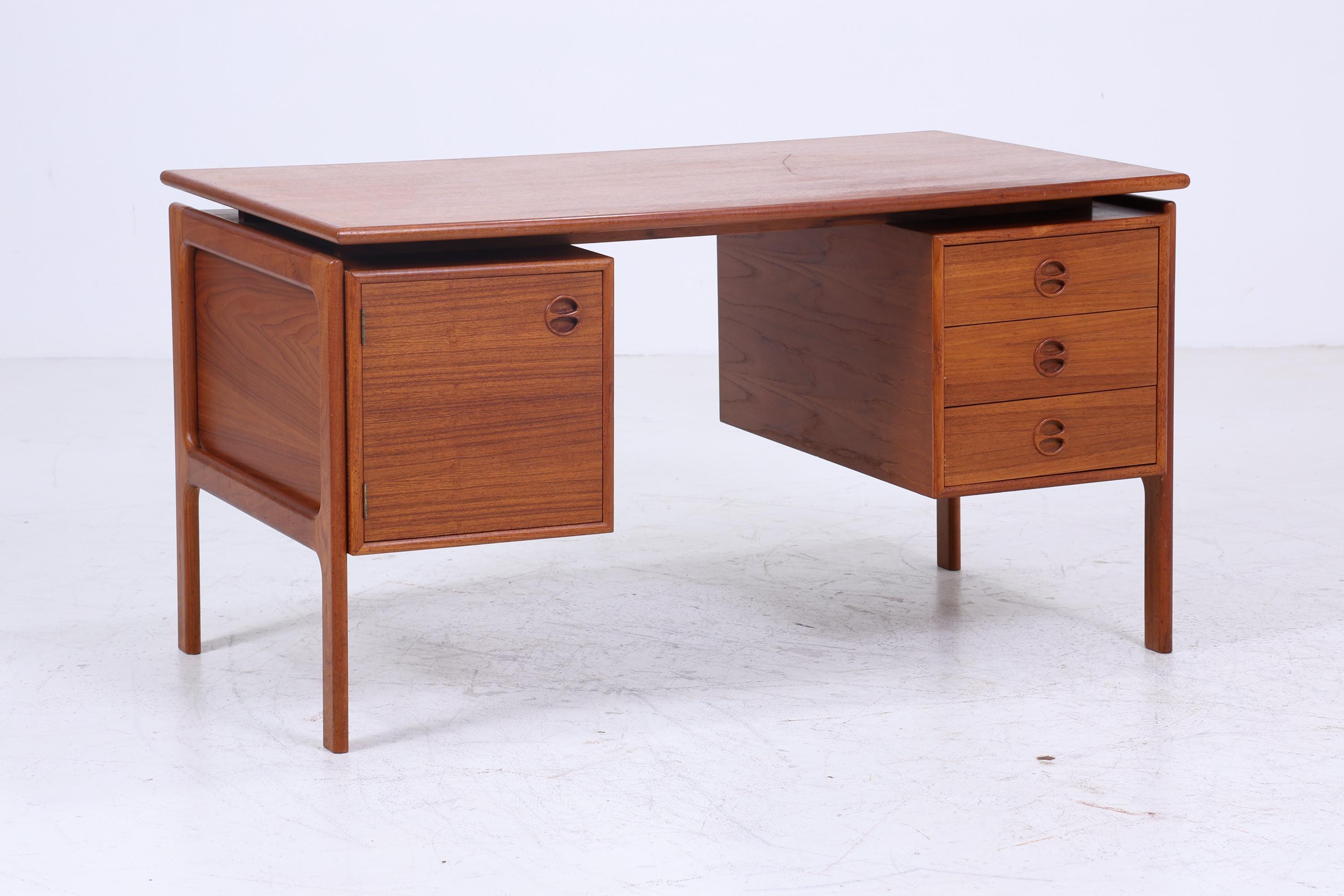 Vintage Teak Schreibtisch von Arne Vodder für GV Møbler | Mid Century Schubladen Arbeitstisch Frei Tisch Retro Holz Design