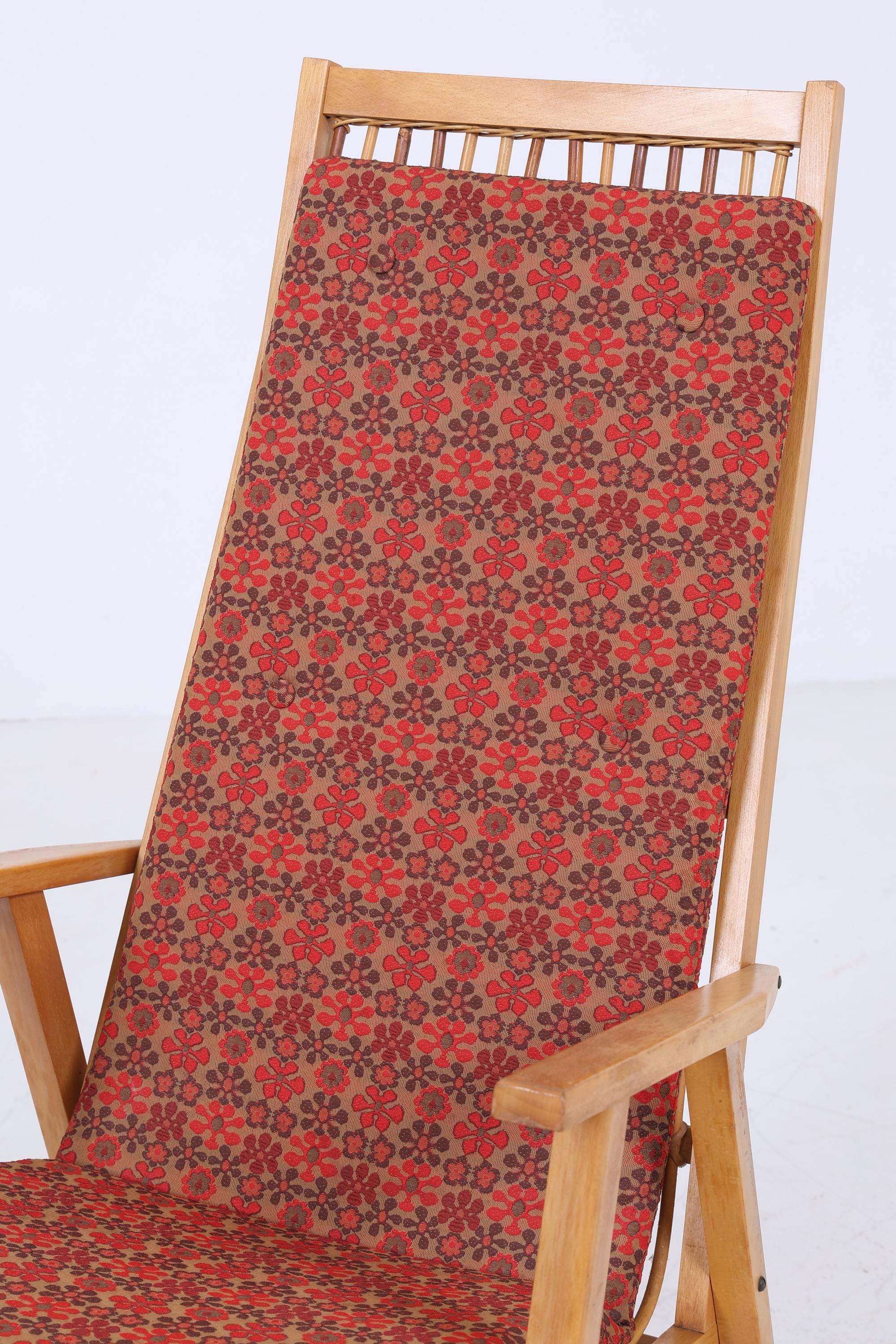 Vintage Rattan Schaukelstuhl von Deutsche Werkstätten Hellerau | Vintage Mid Century Stuhl 60er Jahre | Original Hellerau