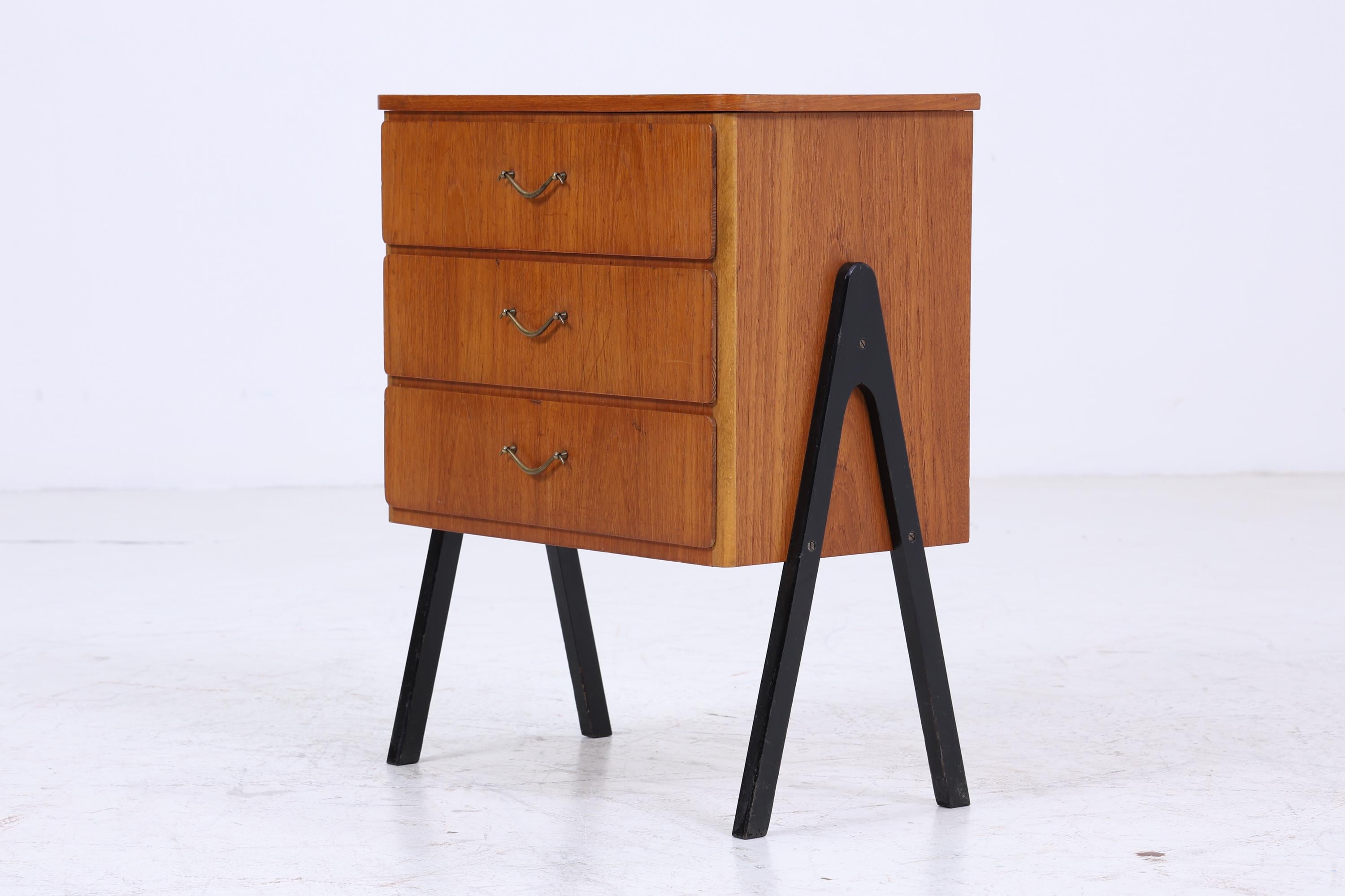 Vintage Teak Nachttisch aus den 60ern | Mid Century Nachtkommode 70er Jahre | Beistelltische aus Echtholz