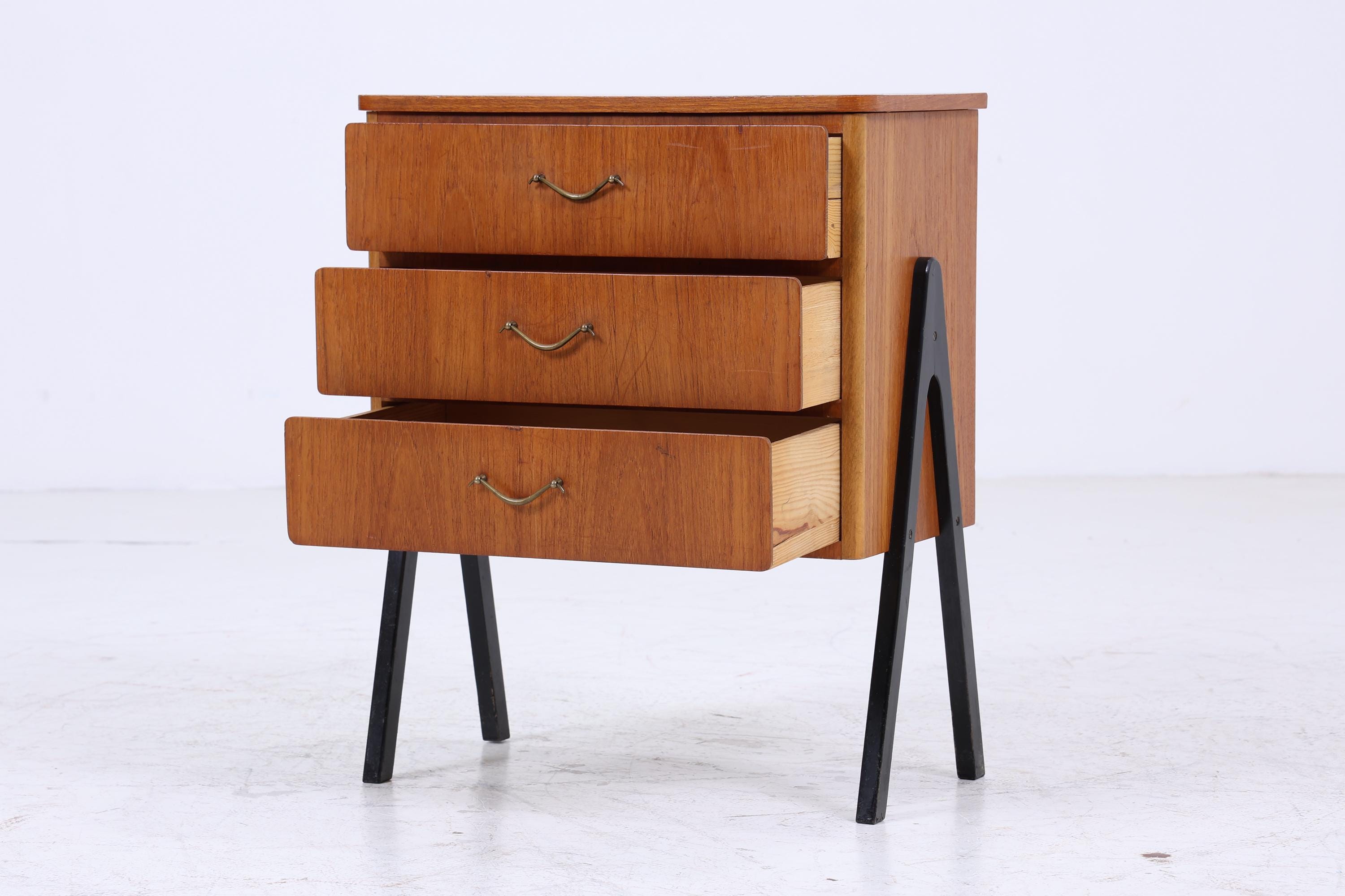 Vintage Teak Nachttisch aus den 60ern | Mid Century Nachtkommode 70er Jahre | Beistelltische aus Echtholz