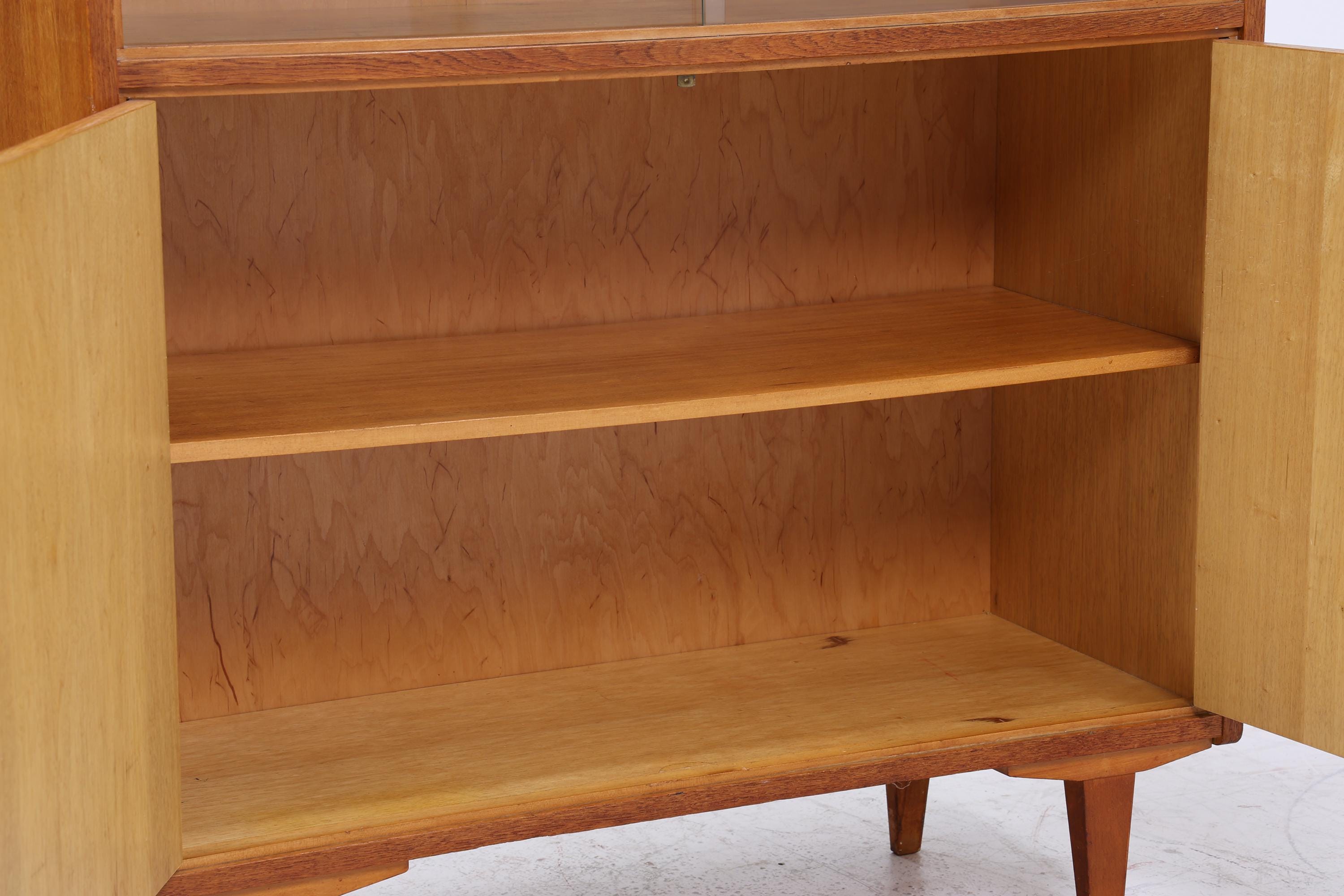 Vintage Vitrine 60er Jahre | Mid Century Schrank Retro Holz Aufbewahrung