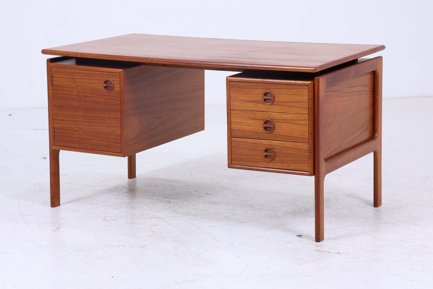 Vintage Teak Schreibtisch von Arne Vodder für GV Møbler | Mid Century Schubladen Arbeitstisch Frei Tisch Retro Holz Design
