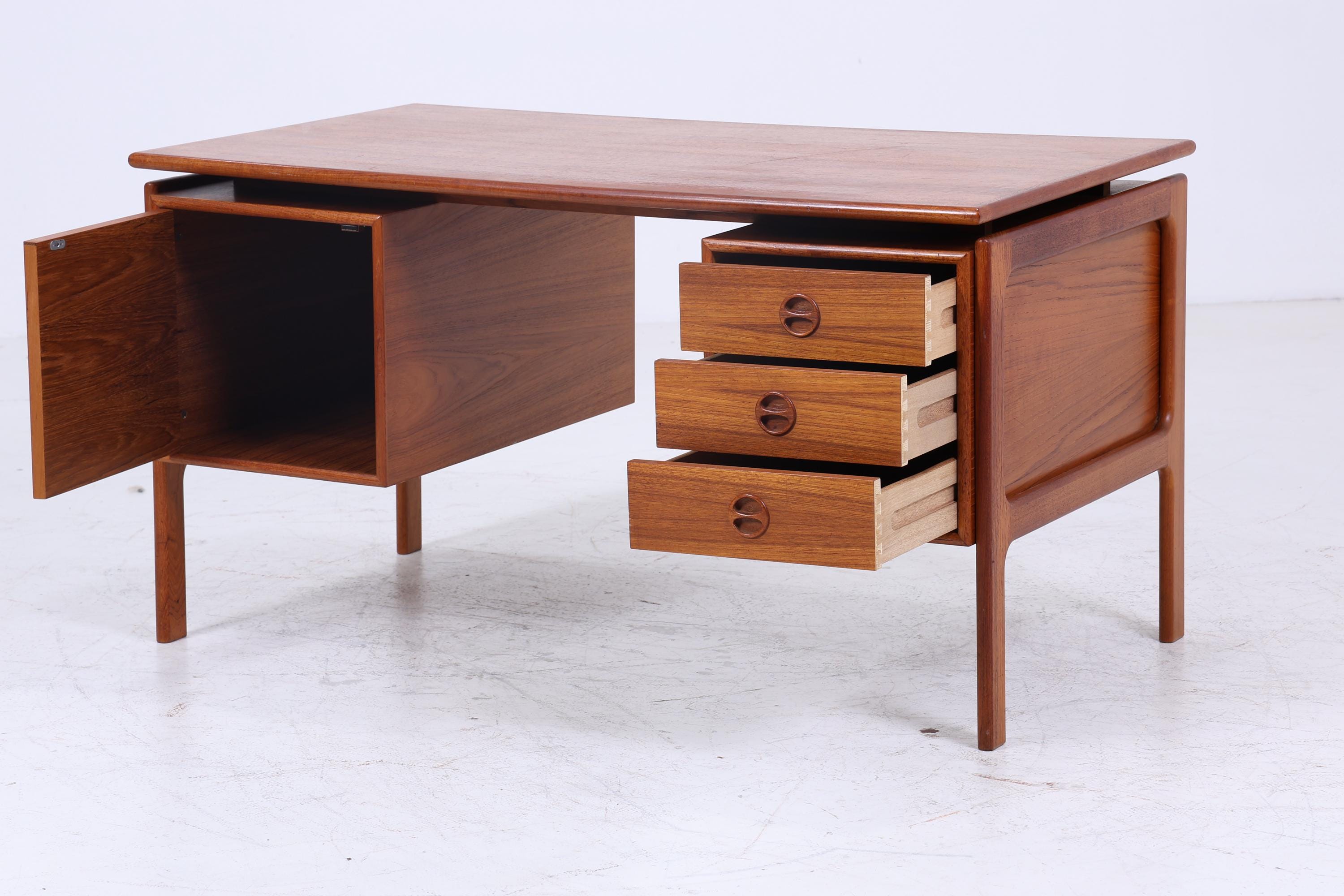 Vintage Teak Schreibtisch von Arne Vodder für GV Møbler | Mid Century Schubladen Arbeitstisch Frei Tisch Retro Holz Design