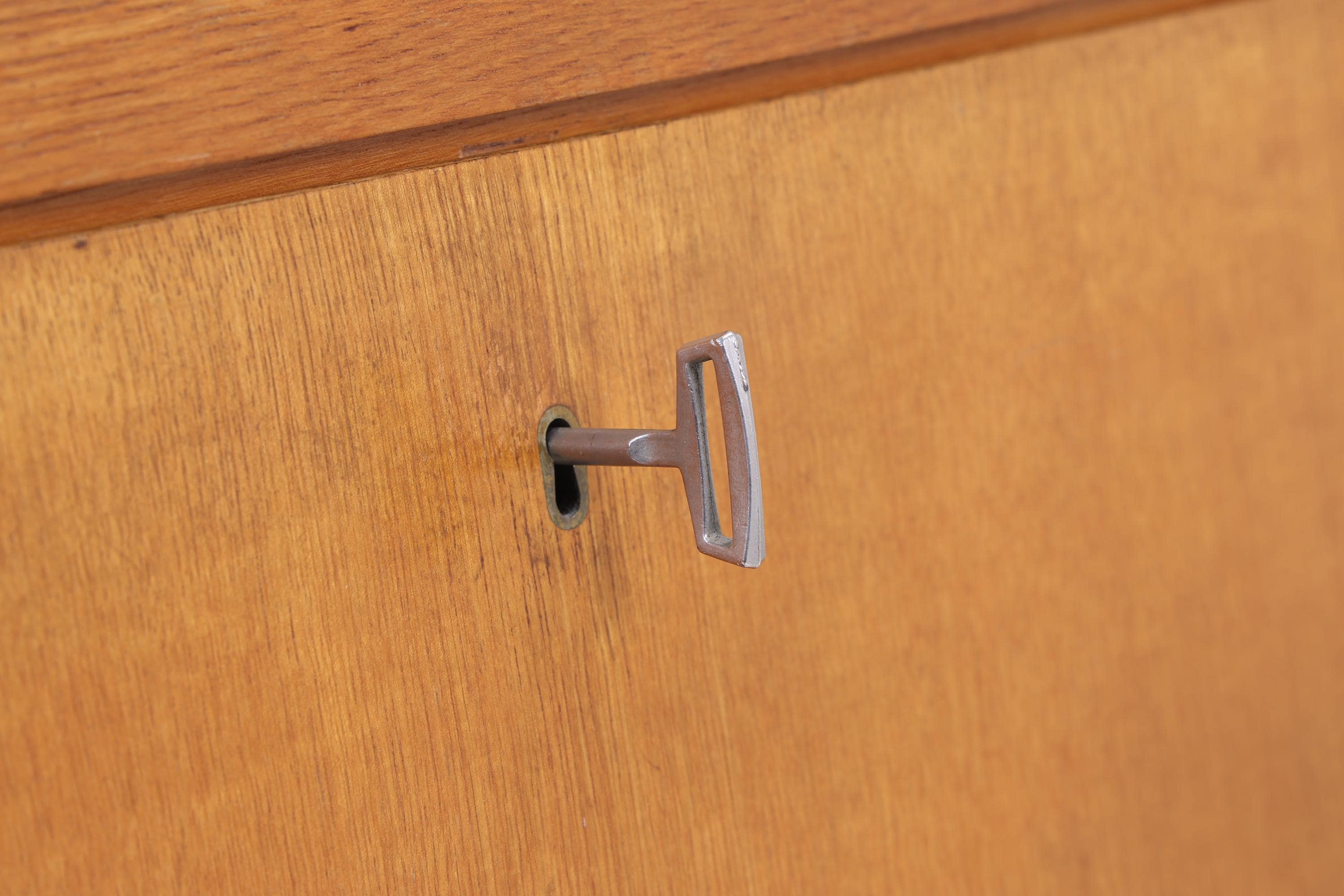 Vintage Musterring Sekretär aus Esche | Mid Century Schreibtisch Schrank Arbeitstisch Retro Holz Aufbewahrung 50er Jahre