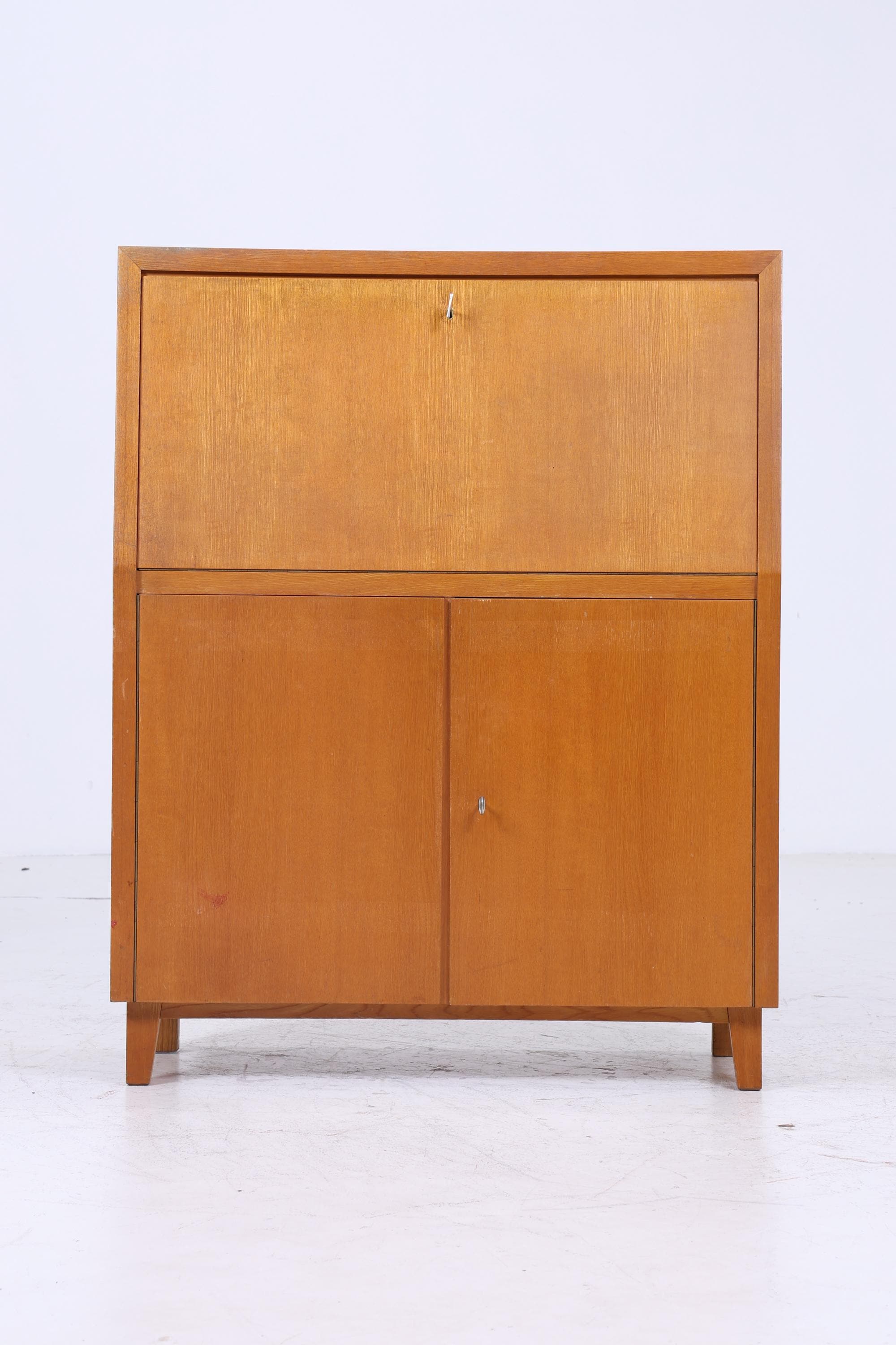 Vintage Musterring Sekretär aus Esche | Mid Century Schreibtisch Schrank Arbeitstisch Retro Holz Aufbewahrung 50er Jahre