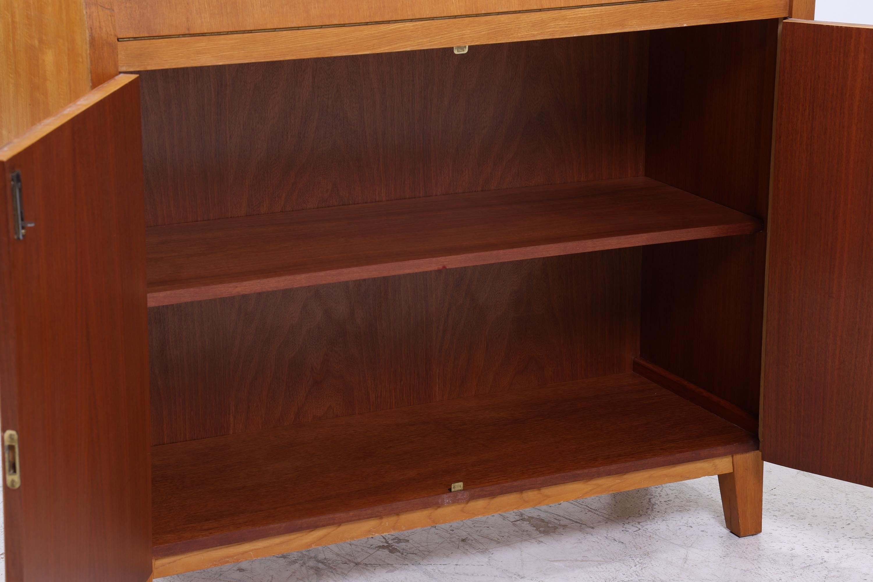 Vintage Musterring Sekretär aus Esche | Mid Century Schreibtisch Schrank Arbeitstisch Retro Holz Aufbewahrung 50er Jahre
