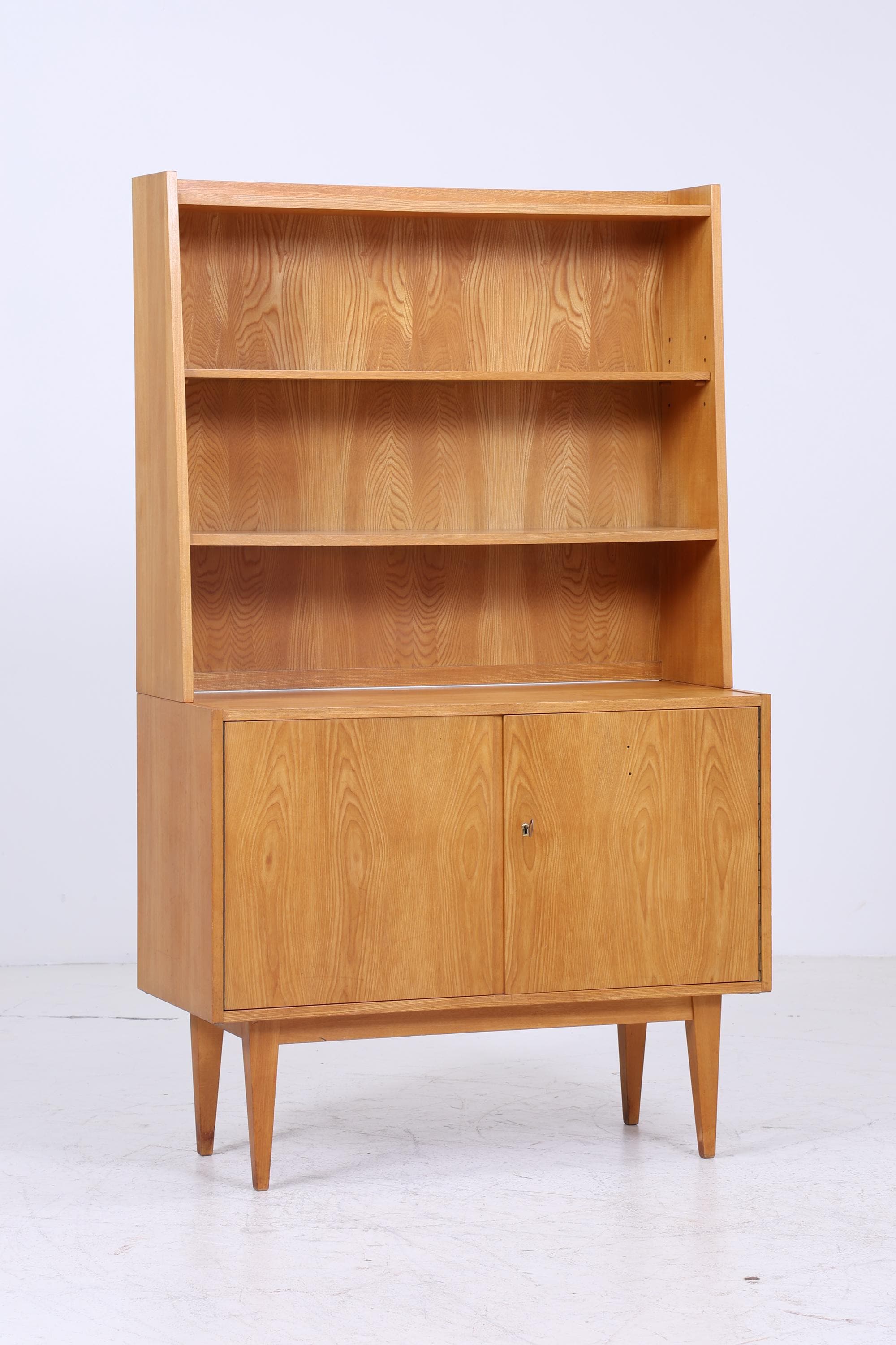 Vintage Hellerau Regal der Serie 602 | Mid Century Bücherregal Schmal | Retro Holz Aufbewahrung 60er 70er Jahre
