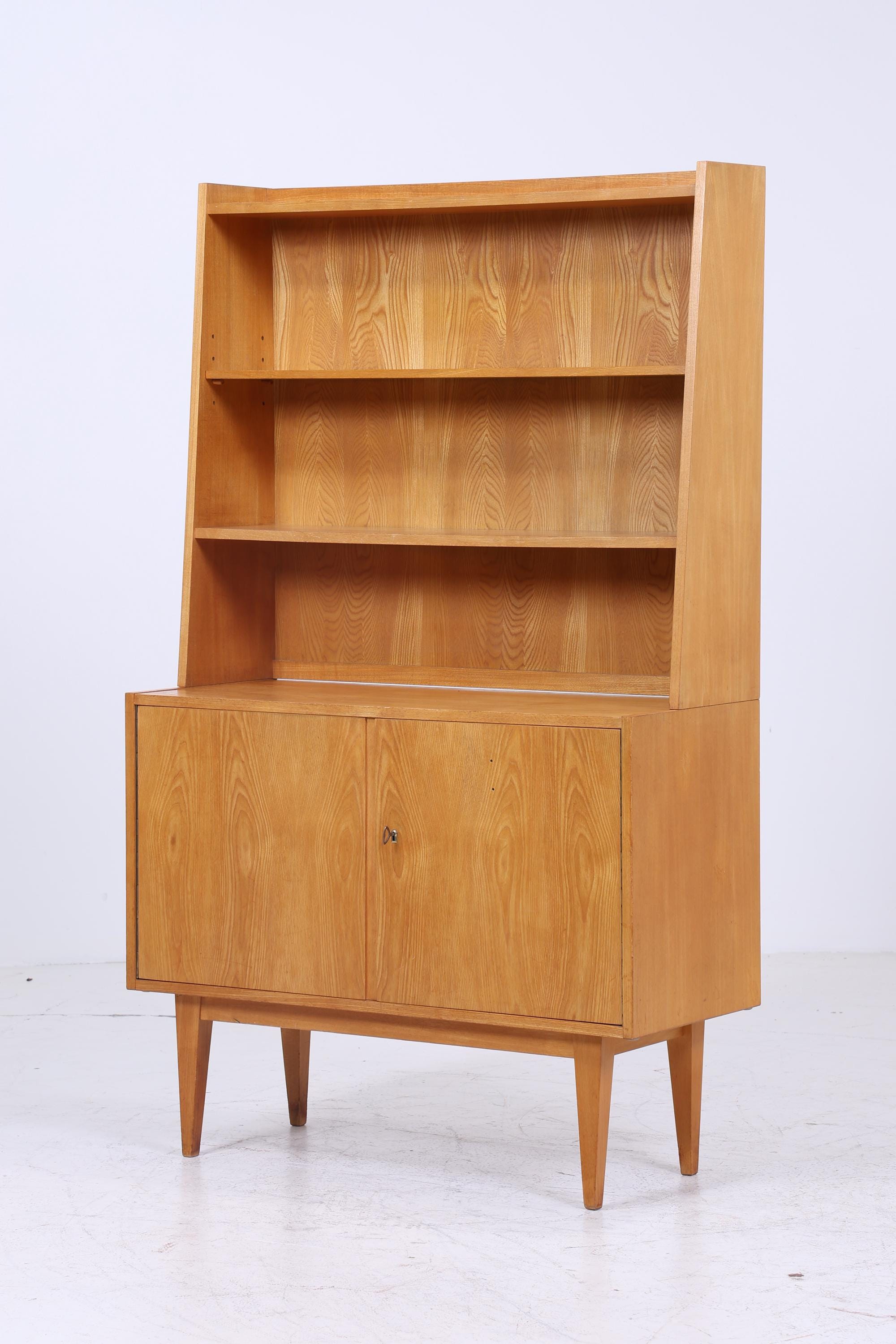 Vintage Hellerau Regal der Serie 602 | Mid Century Bücherregal Schmal | Retro Holz Aufbewahrung 60er 70er Jahre