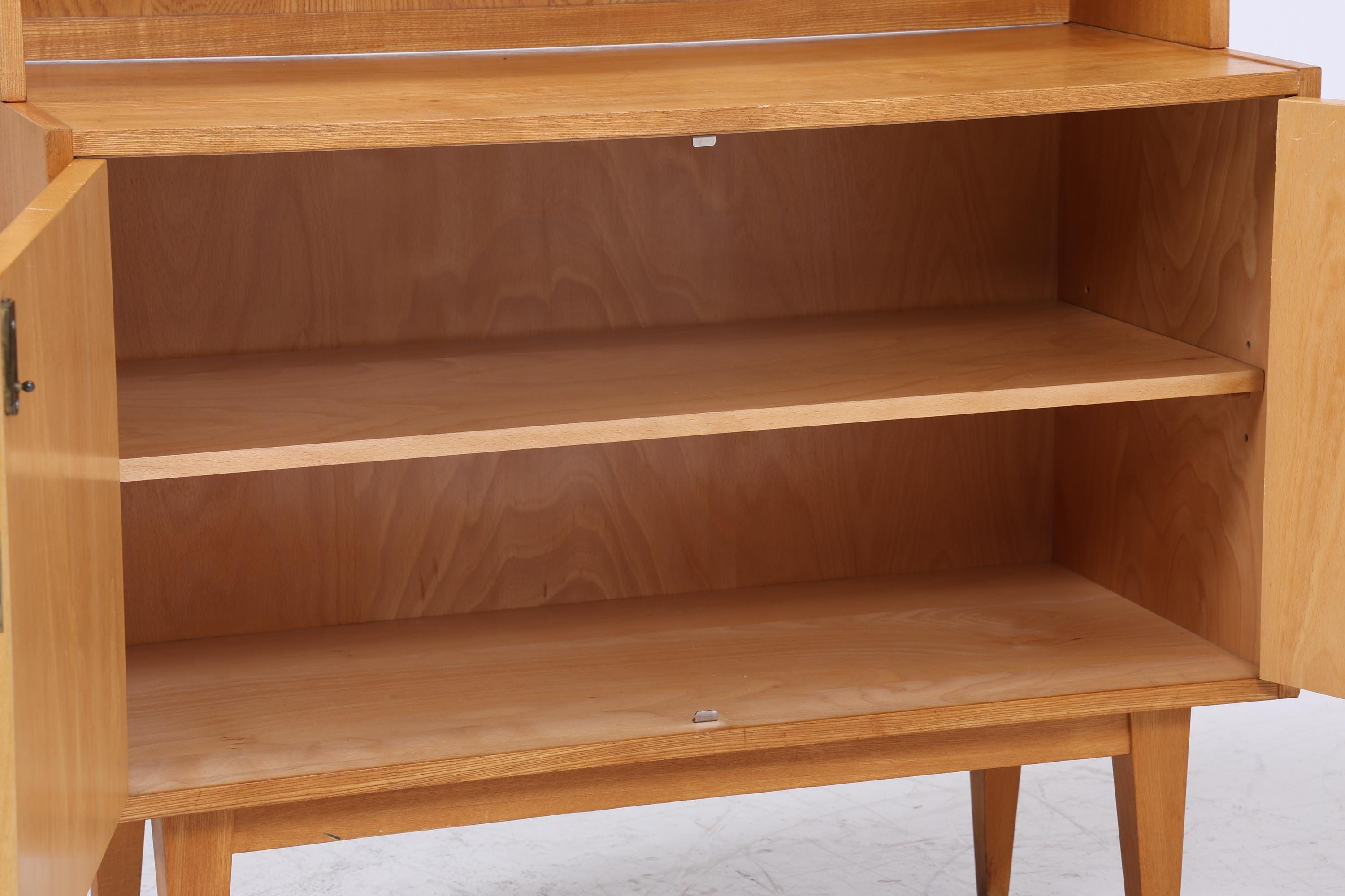 Vintage Hellerau Regal der Serie 602 | Mid Century Bücherregal Schmal | Retro Holz Aufbewahrung 60er 70er Jahre
