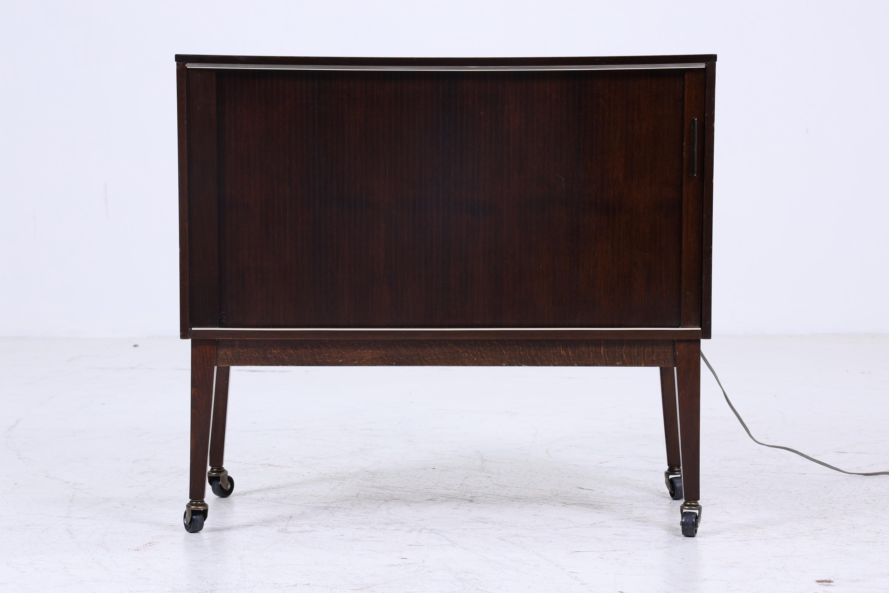 Wunderschöne Vintage Kommode auf Rollen | Mid Century Schrank | Phonoschrank Retro Holz Aufbewahrung