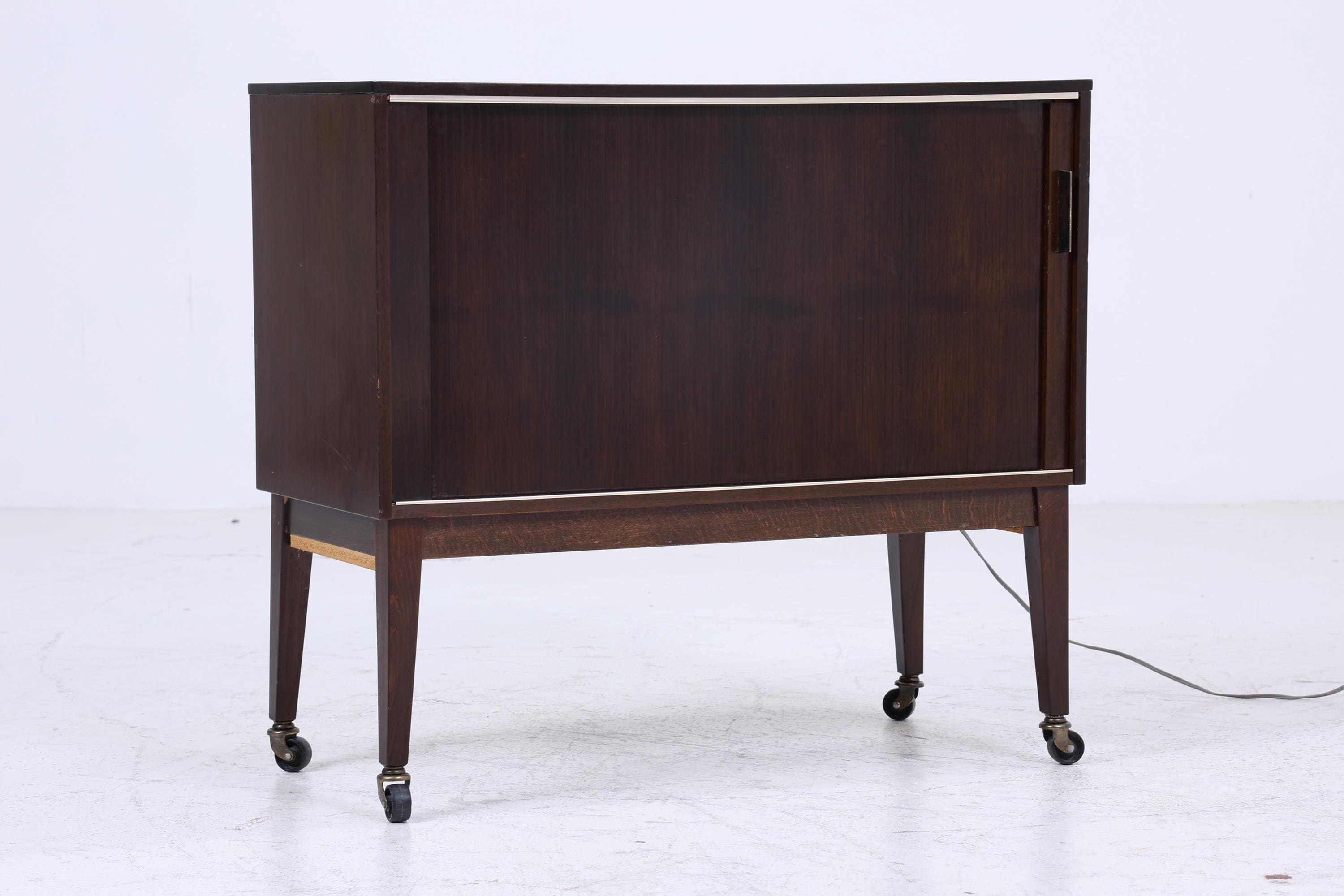 Wunderschöne Vintage Kommode auf Rollen | Mid Century Schrank | Phonoschrank Retro Holz Aufbewahrung