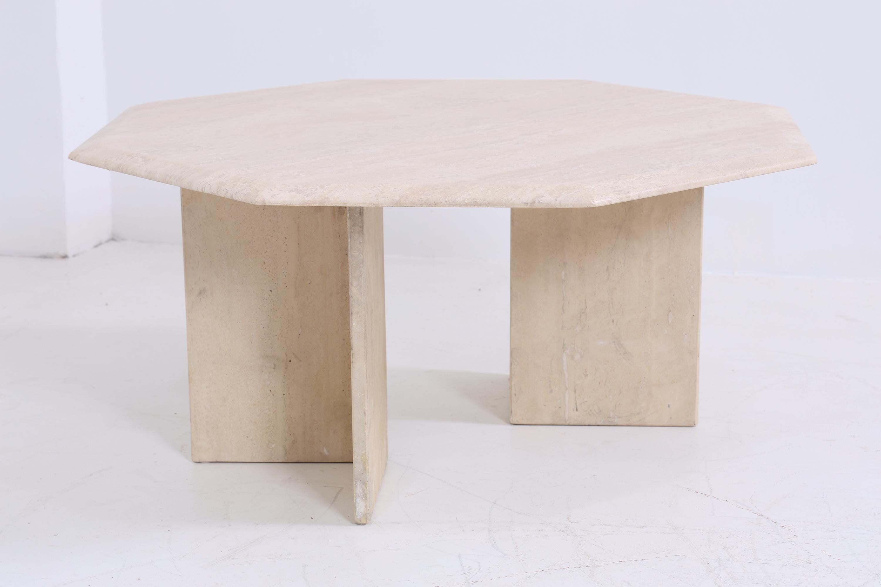 Wunderschöner Vintage Couchtisch aus Travertin | Mid Century Couchtisch Tisch Wohnzimmertisch 80er Jahre Retro Wohnzimmer