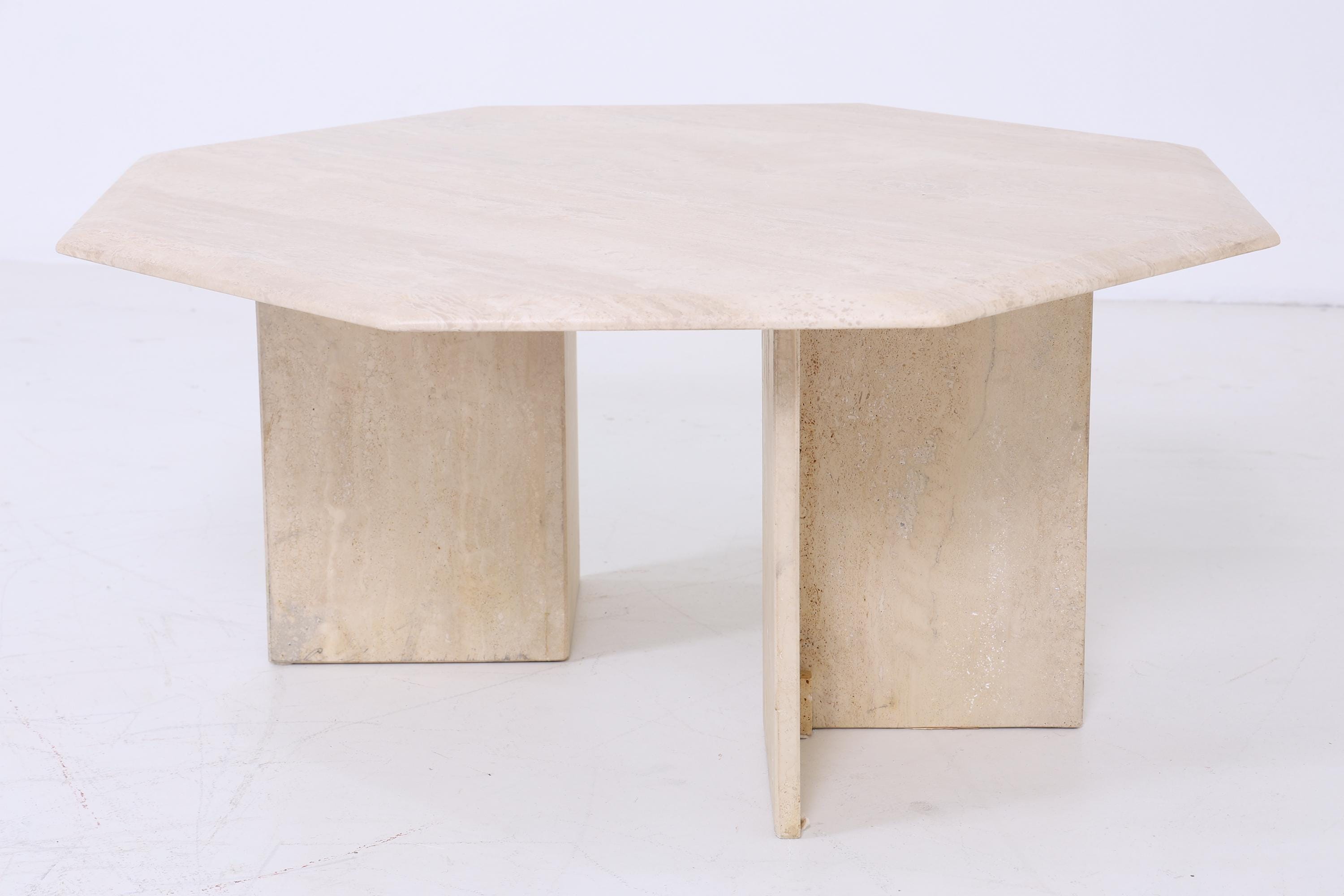 Wunderschöner Vintage Couchtisch aus Travertin | Mid Century Couchtisch Tisch Wohnzimmertisch 80er Jahre Retro Wohnzimmer
