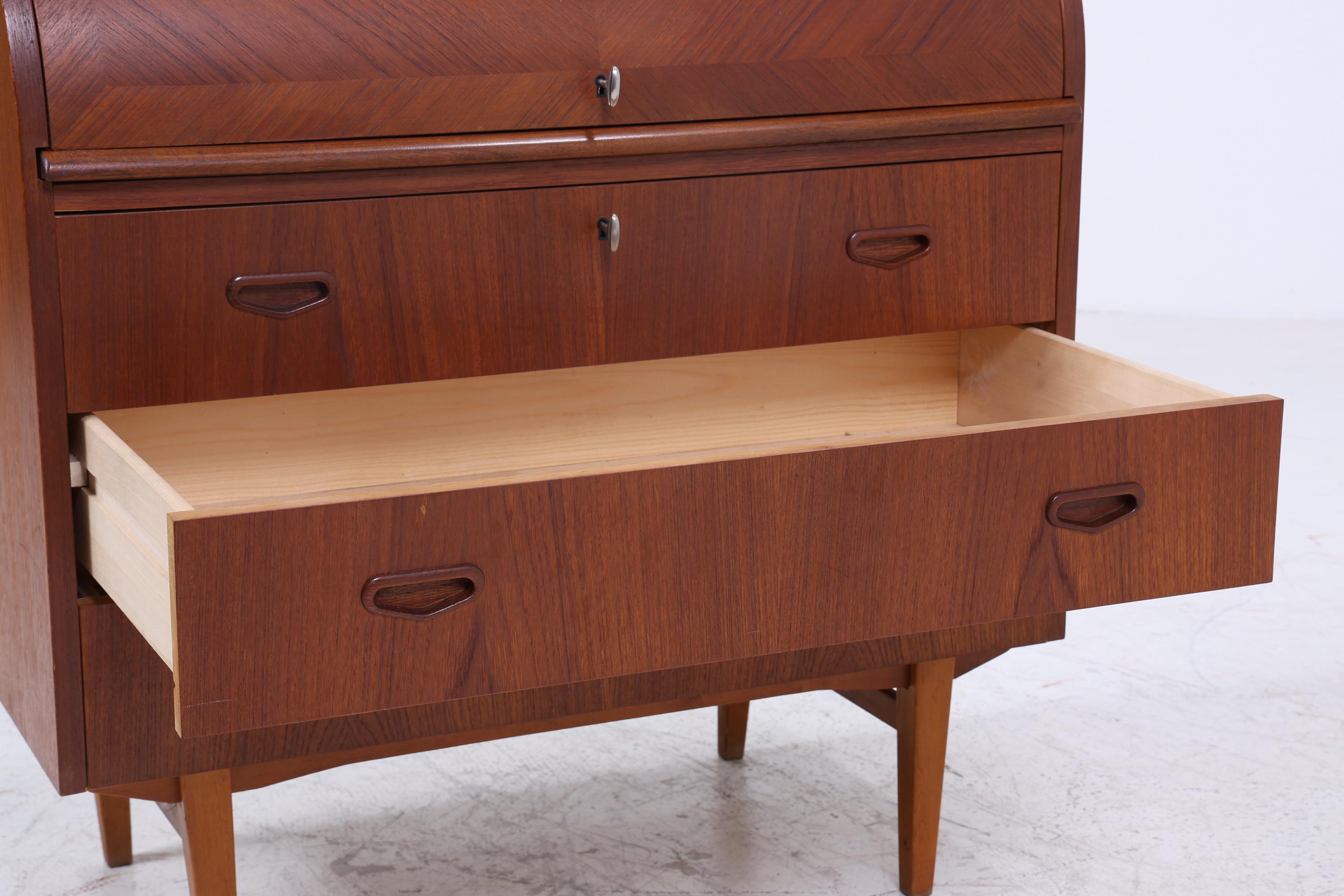 Wunderschöner Teak Vintage Sekretär 60er Jahre | Mid Century Schreibtisch Schrank Arbeitstisch Retro Holz Aufbewahrung