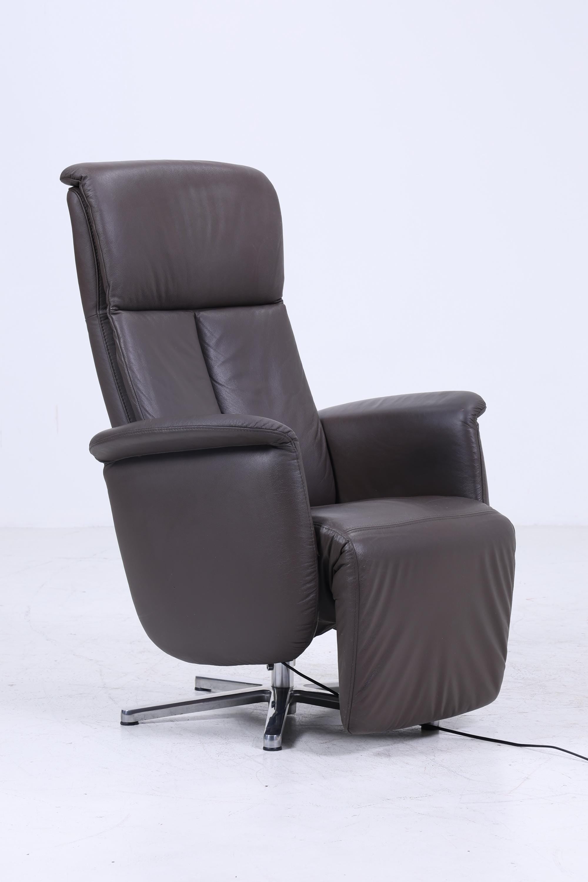 Vintage Ewald Schillig Fernsehsessel Modell Moviestar | Retro Relaxsessel mit Armlehnen | Mid Century Lounge Chair aus Leder