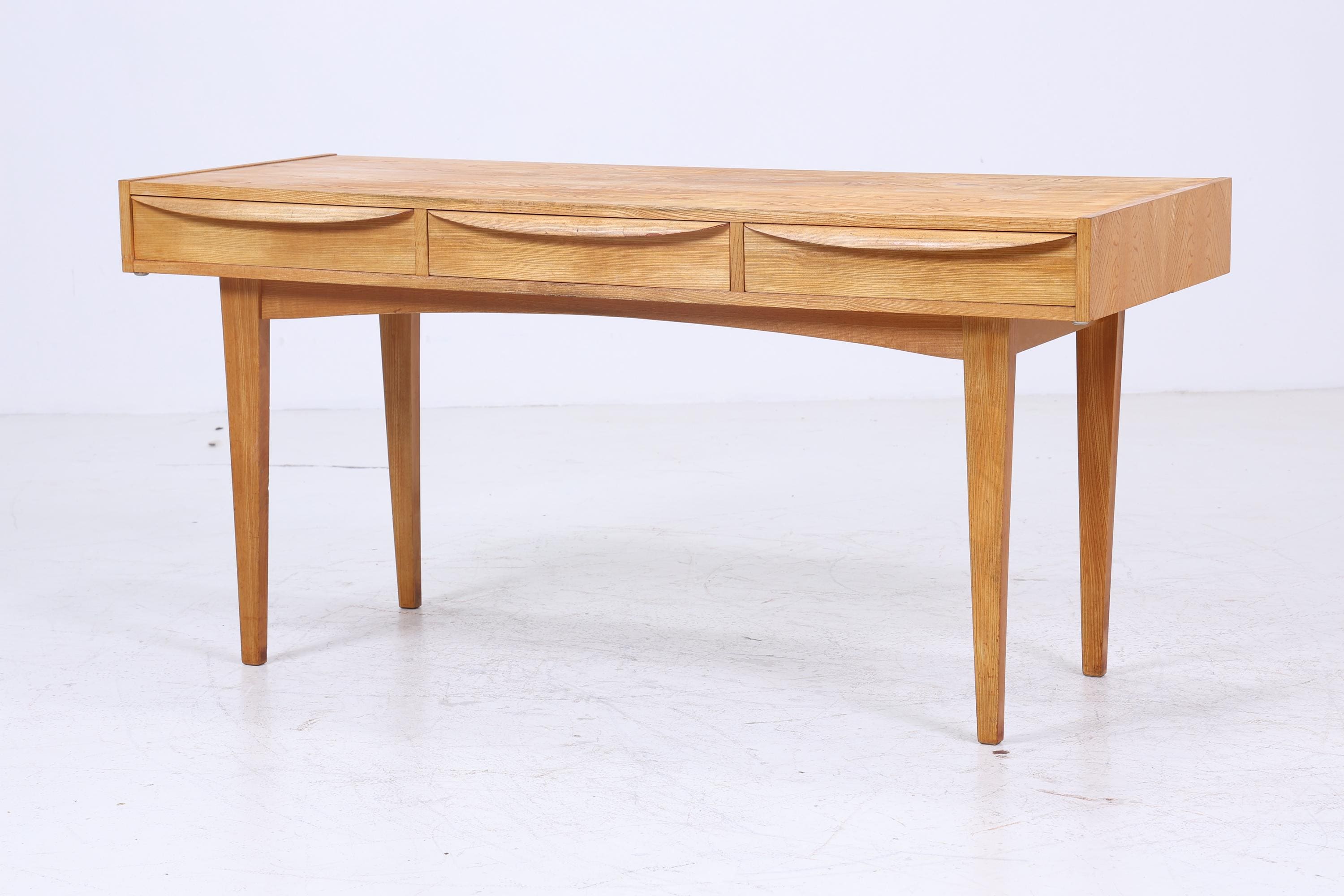 Wunderschöner Vintage Hellerau Schreibtisch der Serie 602 | Mid Century 60er Jahre Schubladen Arbeitstisch Bürotisch Tisch Retro Holz