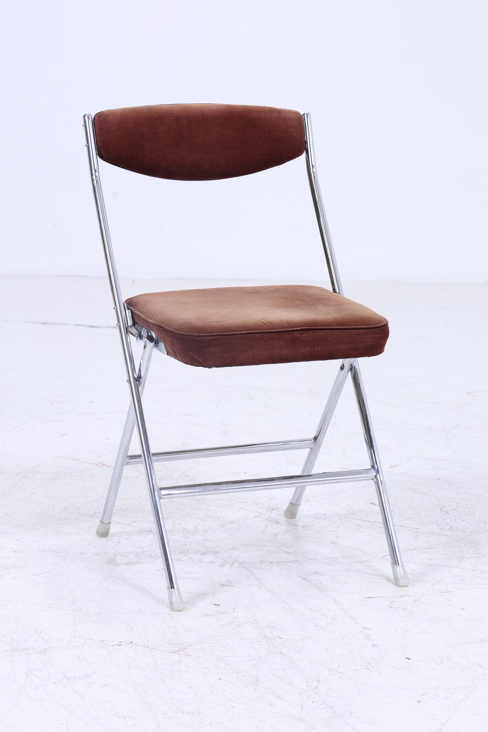 2 Vintage Chrom Klappstühle | Mid Century Stuhl 60er Jahre | Küchenstuhl 70er
