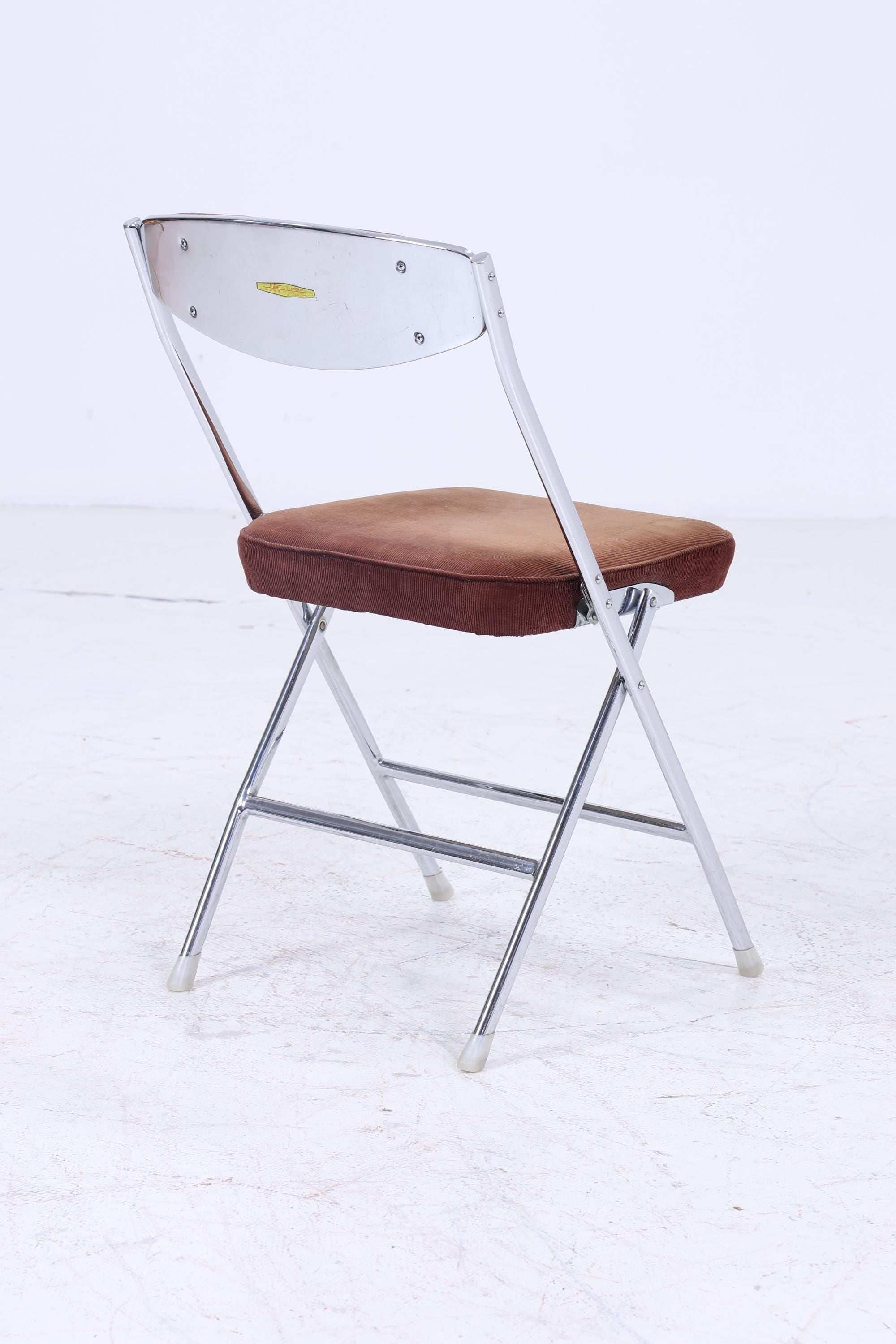 2 Vintage Chrom Klappstühle | Mid Century Stuhl 60er Jahre | Küchenstuhl 70er