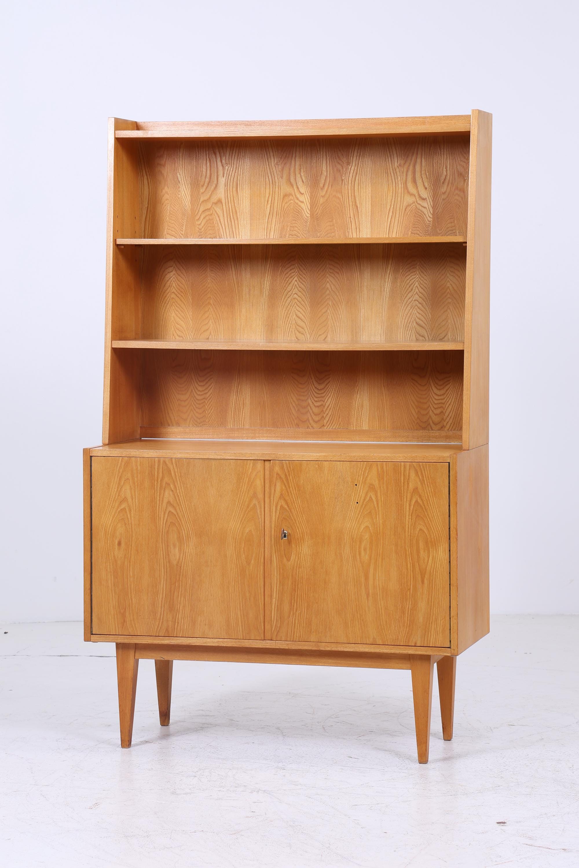 Vintage Hellerau Regal der Serie 602 | Mid Century Bücherregal Schmal | Retro Holz Aufbewahrung 60er 70er Jahre