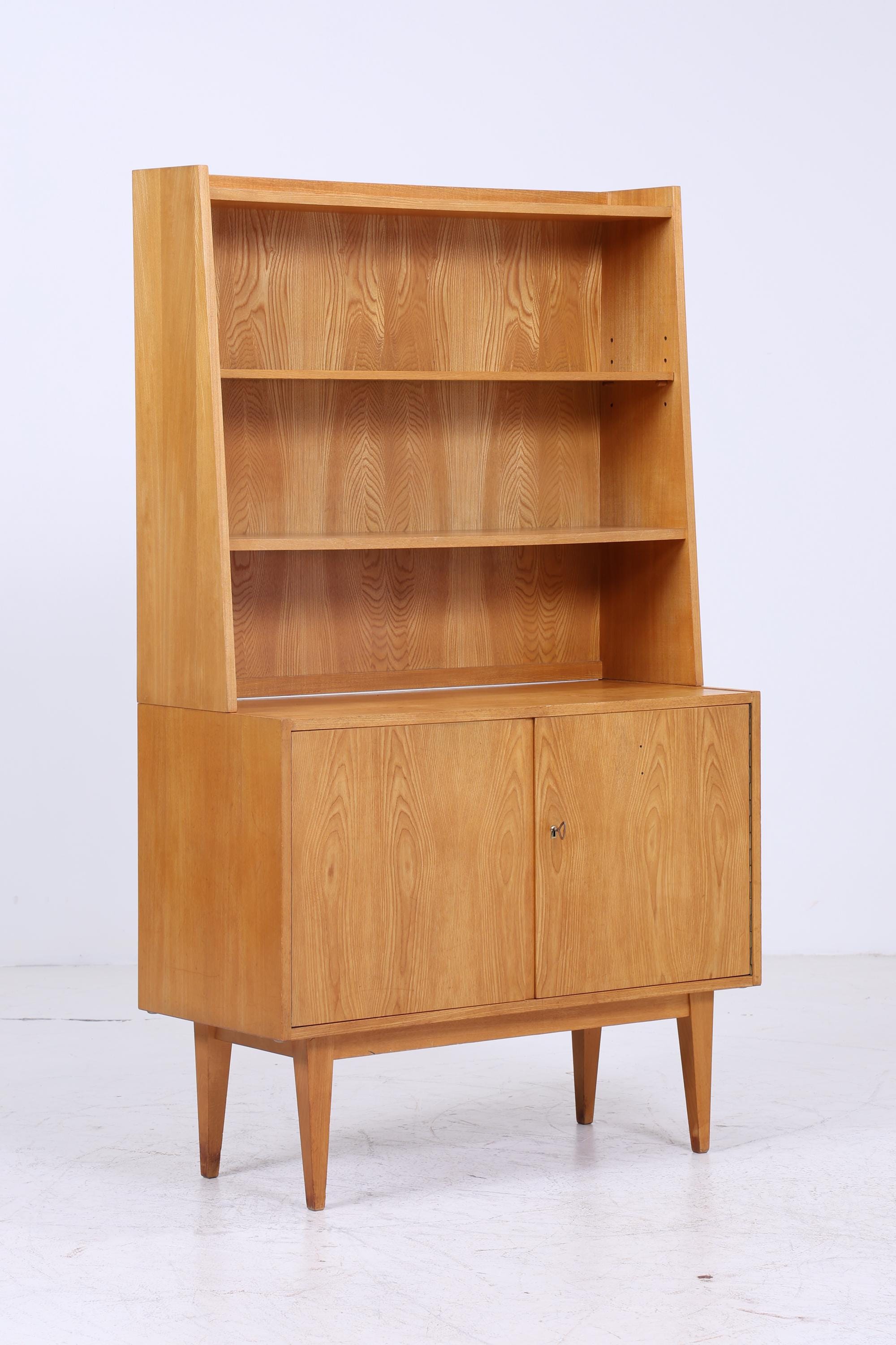 Vintage Hellerau Regal der Serie 602 | Mid Century Bücherregal Schmal | Retro Holz Aufbewahrung 60er 70er Jahre