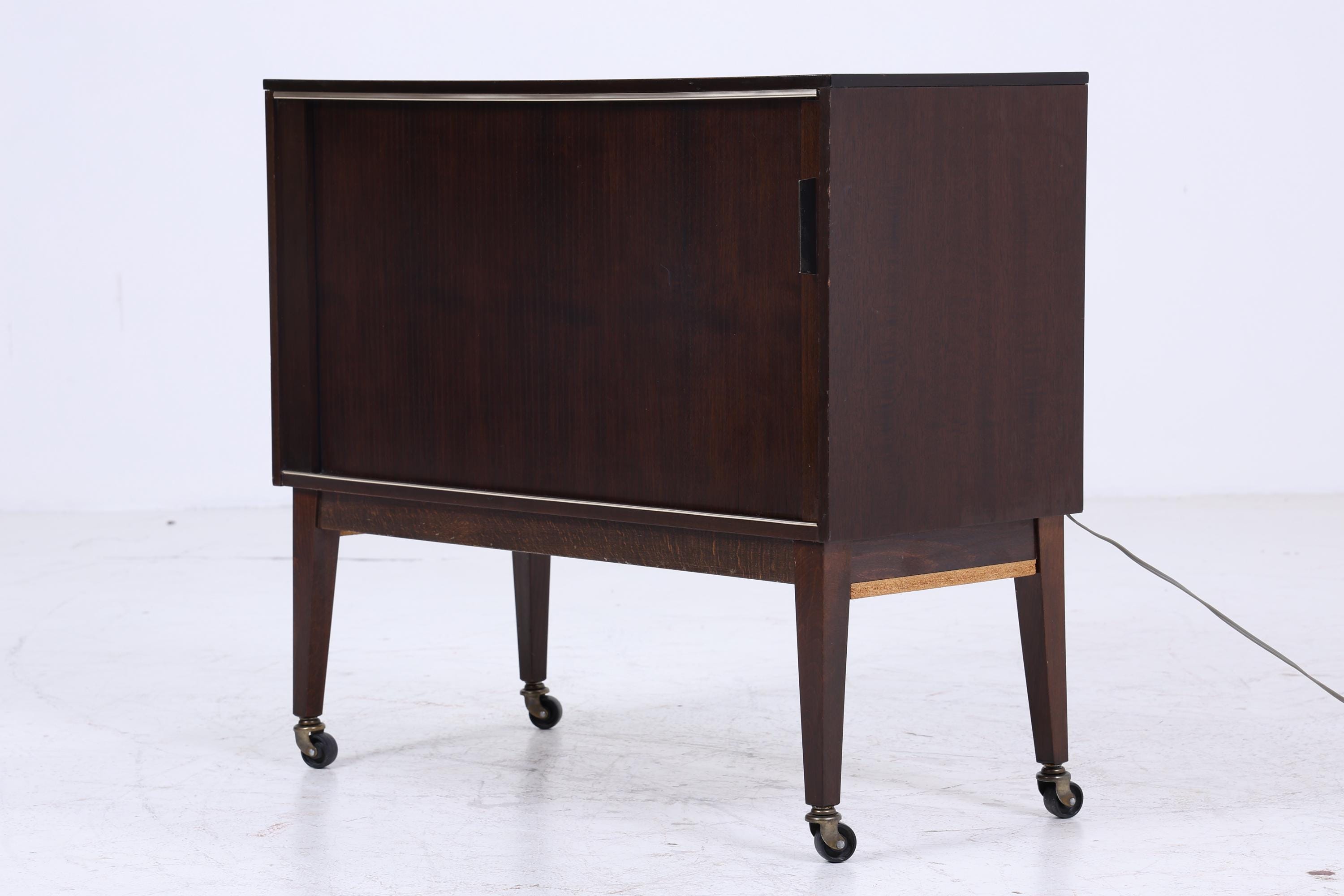 Wunderschöne Vintage Kommode auf Rollen | Mid Century Schrank | Phonoschrank Retro Holz Aufbewahrung