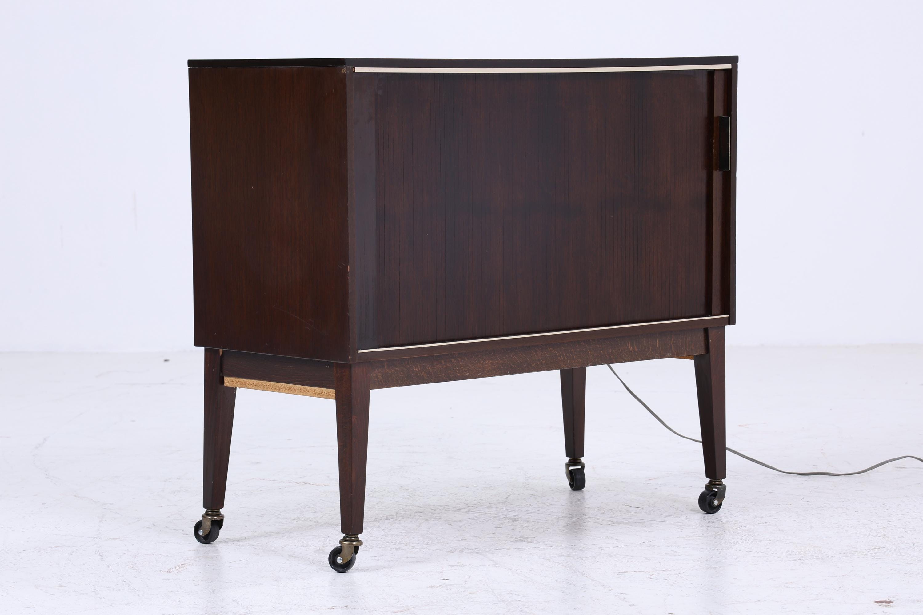 Wunderschöne Vintage Kommode auf Rollen | Mid Century Schrank | Phonoschrank Retro Holz Aufbewahrung