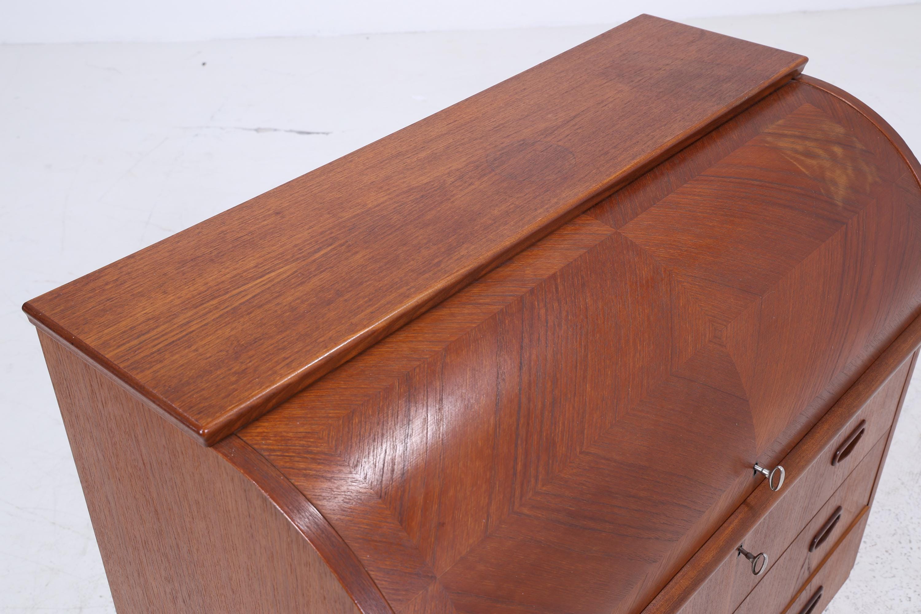 Wunderschöner Teak Vintage Sekretär 60er Jahre | Mid Century Schreibtisch Schrank Arbeitstisch Retro Holz Aufbewahrung