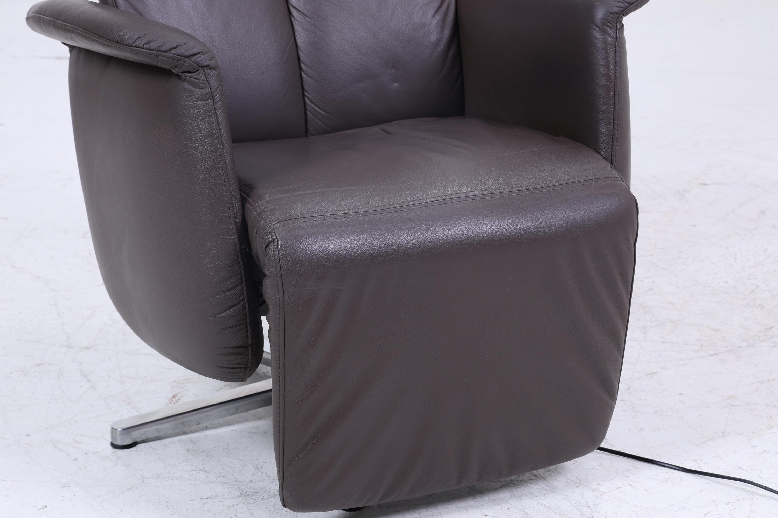 Vintage Ewald Schillig Fernsehsessel Modell Moviestar | Retro Relaxsessel mit Armlehnen | Mid Century Lounge Chair aus Leder