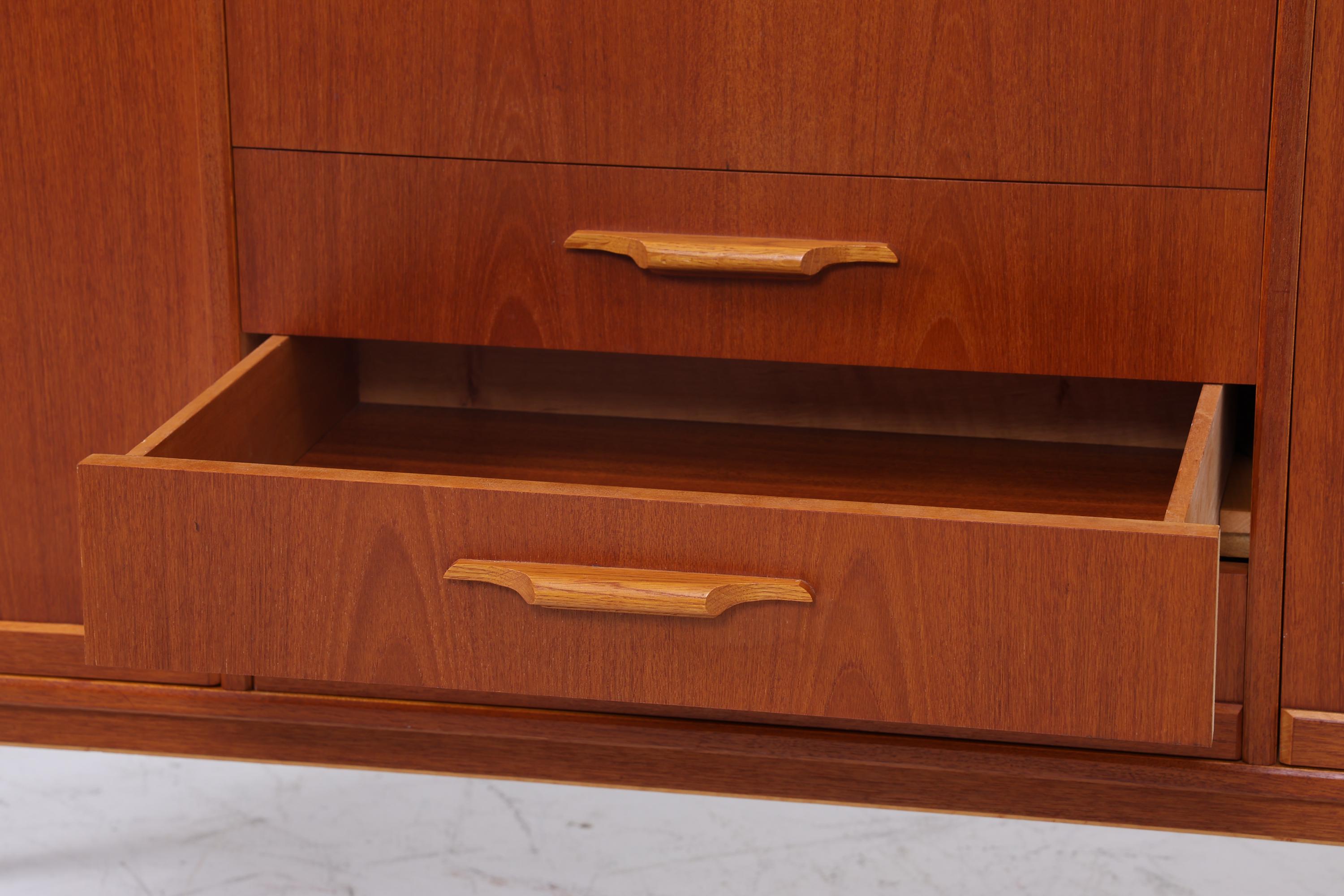 Vintage Teak Highboard 60er Jahre | Mid Century Sideboard Schubladen Schrank Holz Aufbewahrung