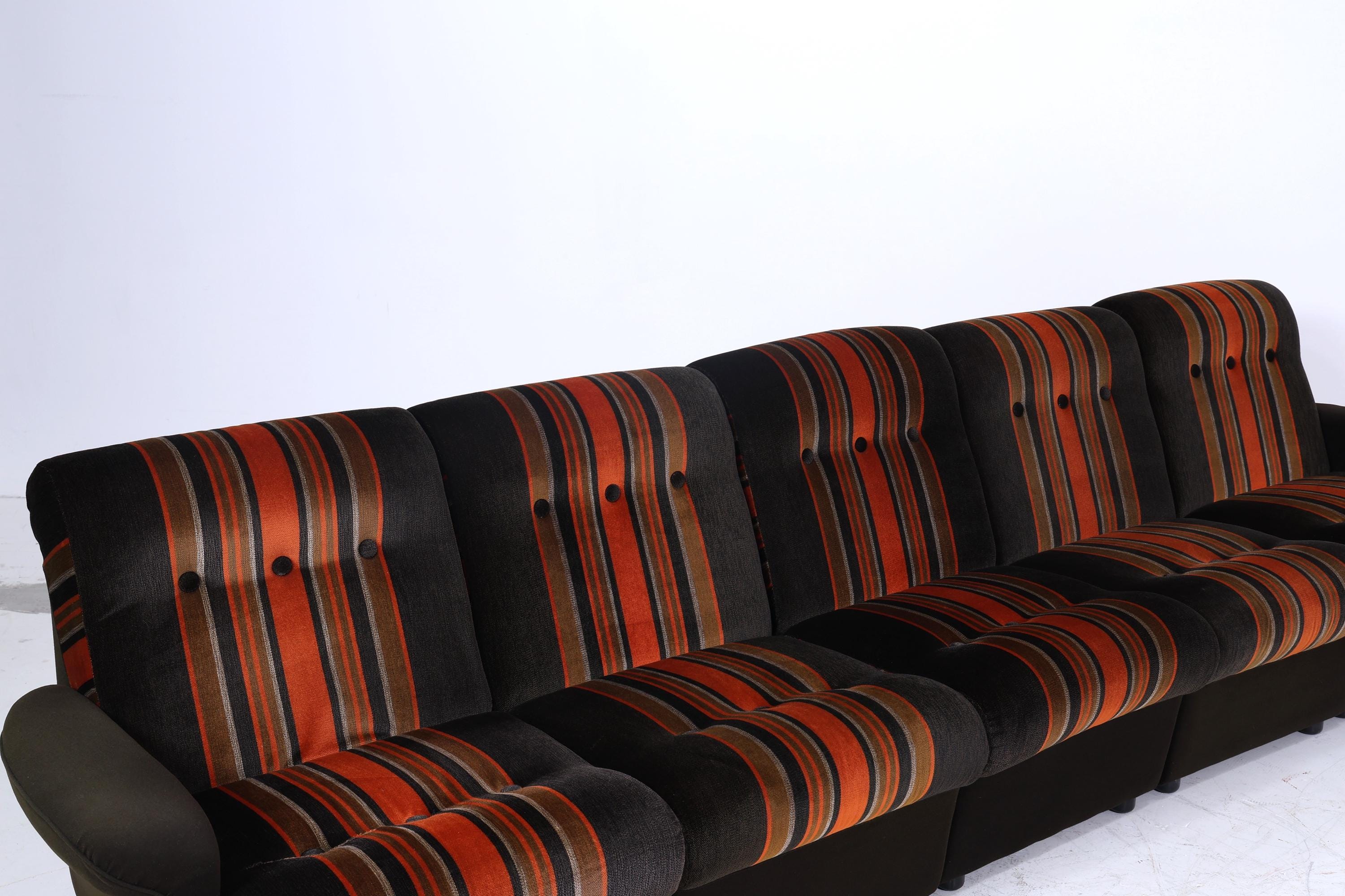 Vintage Modular Stoff Sofa 70er Jahre | Mid Century Couch Lounge Retro 60er